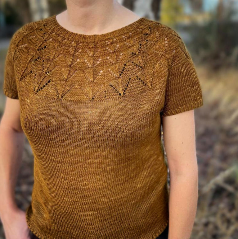 KNITTING PATTERN, Glacier Top, Beginner Friendly Lace Knitwear Tee PDF Tutorial, Vegan Yarn Summer T-Shirt, Draped Top, Easy Sweater Shirt