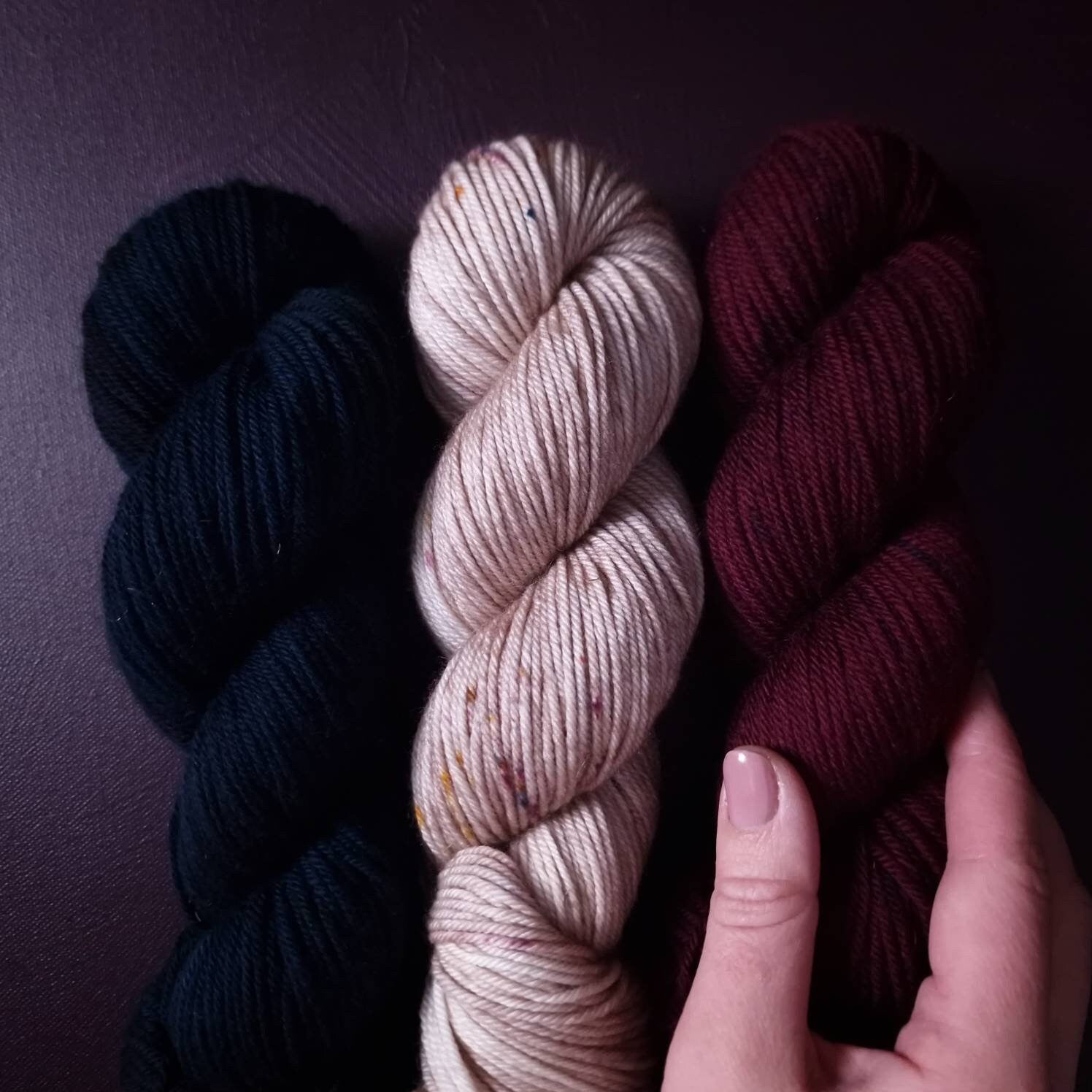 Hand dyed yarn ~ Black Cherry***Dyed to order ~ Sock, Merino Singles, DK, Aran, Mohair Silk