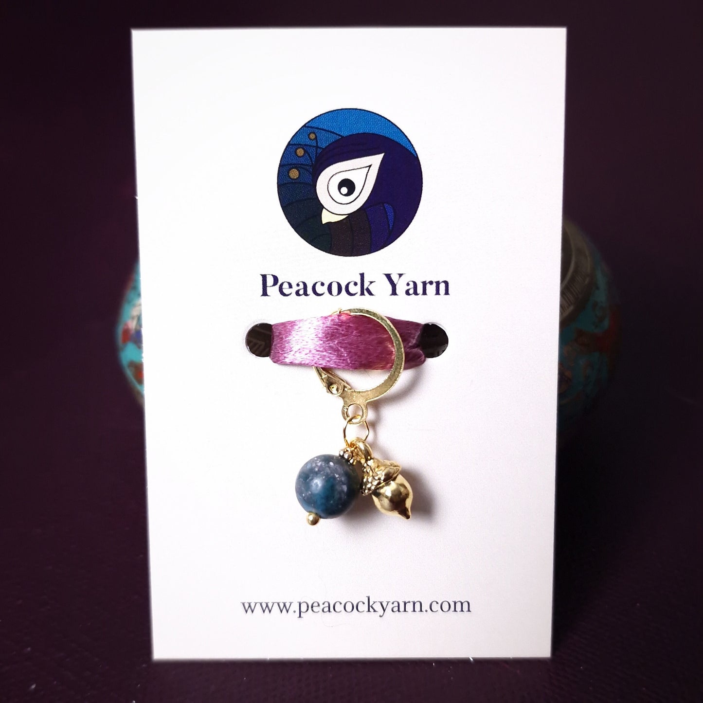 Stitch marker ~ Golden Acorn ~ Knitting notions, progress markers, progress keepers, knitting tools, crochet notions