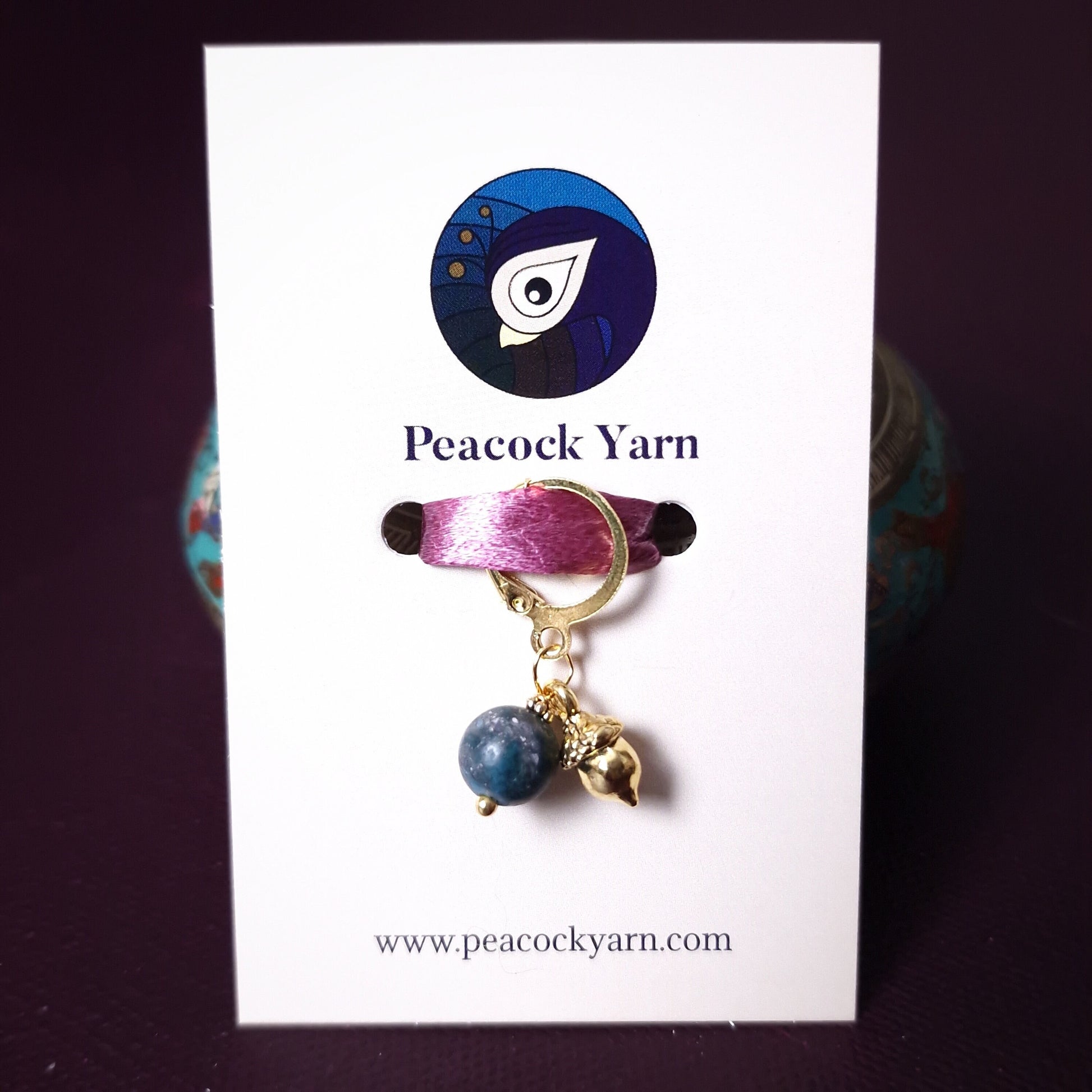 Stitch marker ~ Golden Acorn ~ Knitting notions, progress markers, progress keepers, knitting tools, crochet notions