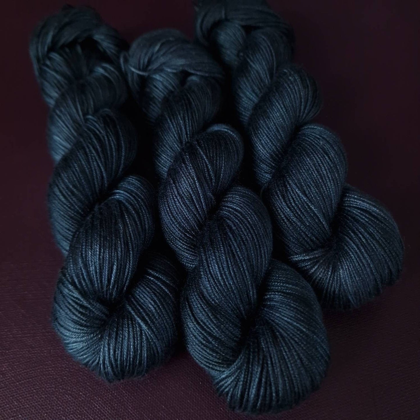 Hand dyed yarn ~ Blue Raven ***Dyed to order ~ fingering / DK weight tencel OR bamboo yarn, vegan, hand painted