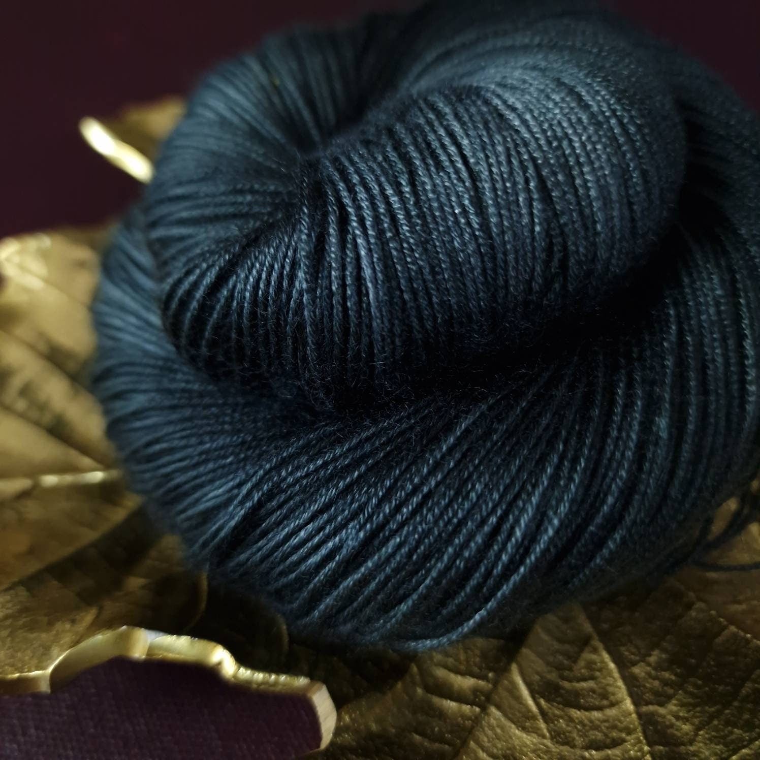 Hand dyed yarn ~ Blue Raven ***Dyed to order ~ fingering / DK weight tencel OR bamboo yarn, vegan, hand painted