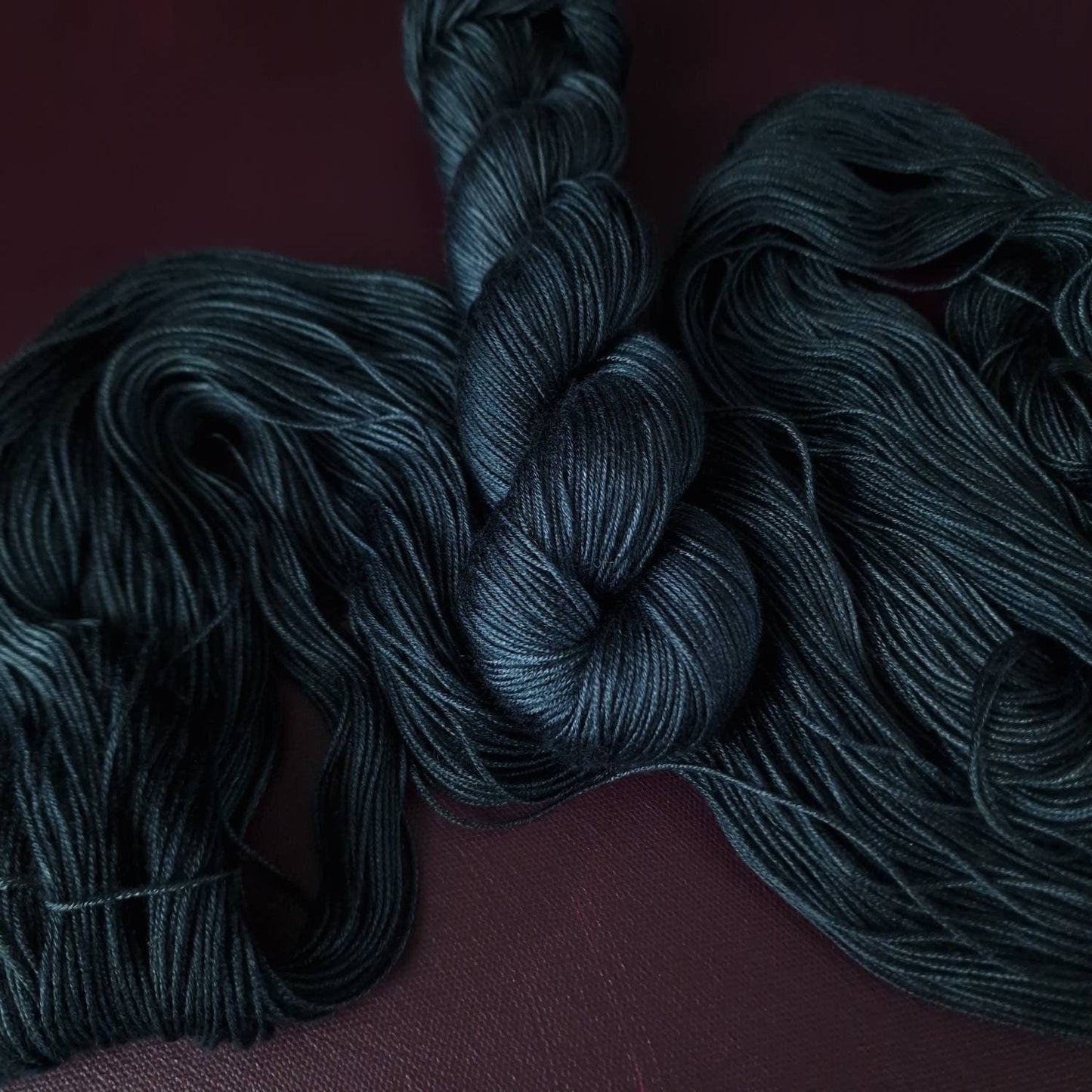 Hand dyed yarn ~ Blue Raven ***Dyed to order ~ fingering / DK weight tencel OR bamboo yarn, vegan, hand painted