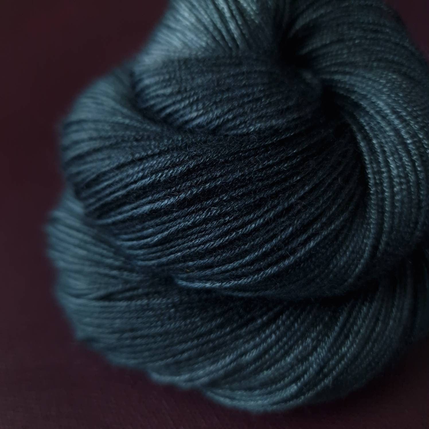 Hand dyed yarn ~ Blue Raven ***Dyed to order ~ fingering / DK weight tencel OR bamboo yarn, vegan, hand painted