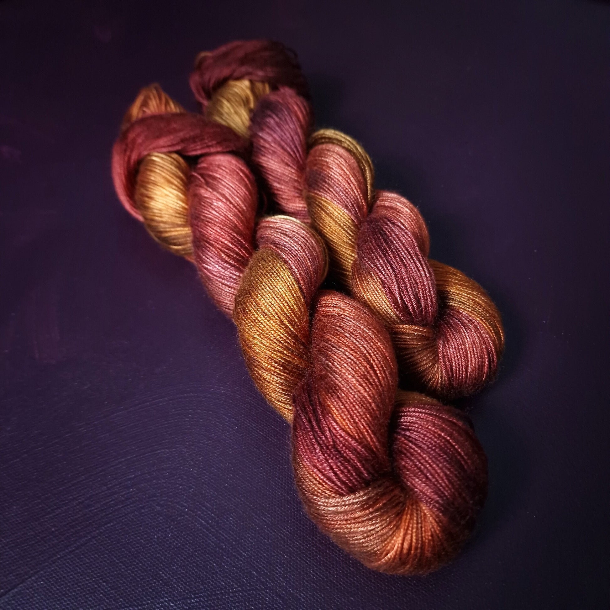 Hand dyed yarn ~ Maple Gold *** Dyed to order ~ fingering / DK weight tencel OR bamboo yarn, vegan, hand painted