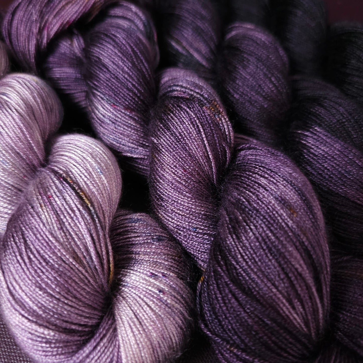 Hand dyed yarn ~ Fade Set*** Dyed to order ~ Velvet Grapes ~ tencel yarn, bamboo yarn, vegan, hand painted, fingering, DK