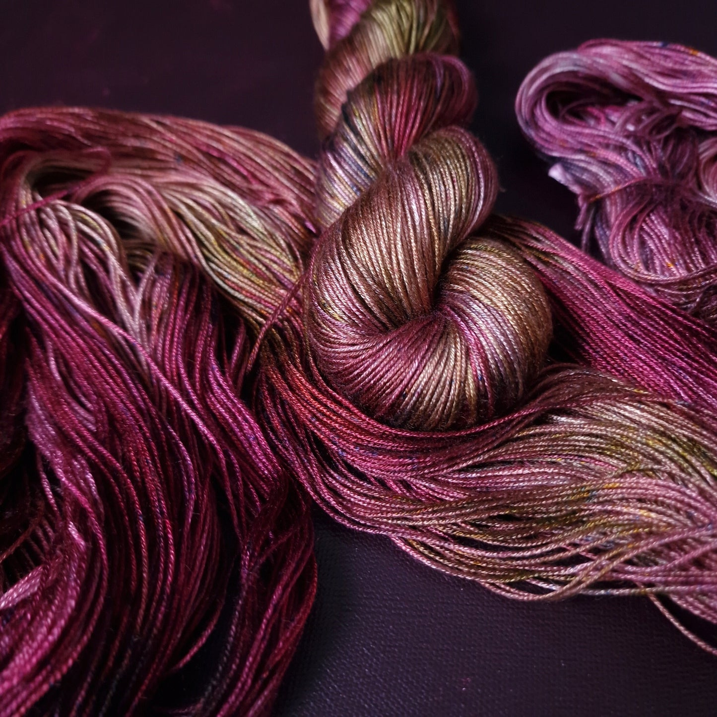 Hand dyed yarn ~ Dark Orchid *** Dyed to order ~ fingering / DK weight tencel OR bamboo yarn, vegan, hand painted