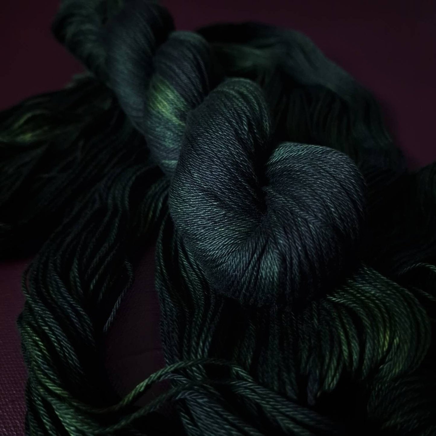Hand dyed yarn ~ Dark Sea*** Dyed to order ~ mercerized cotton yarn, vegan, hand painted
