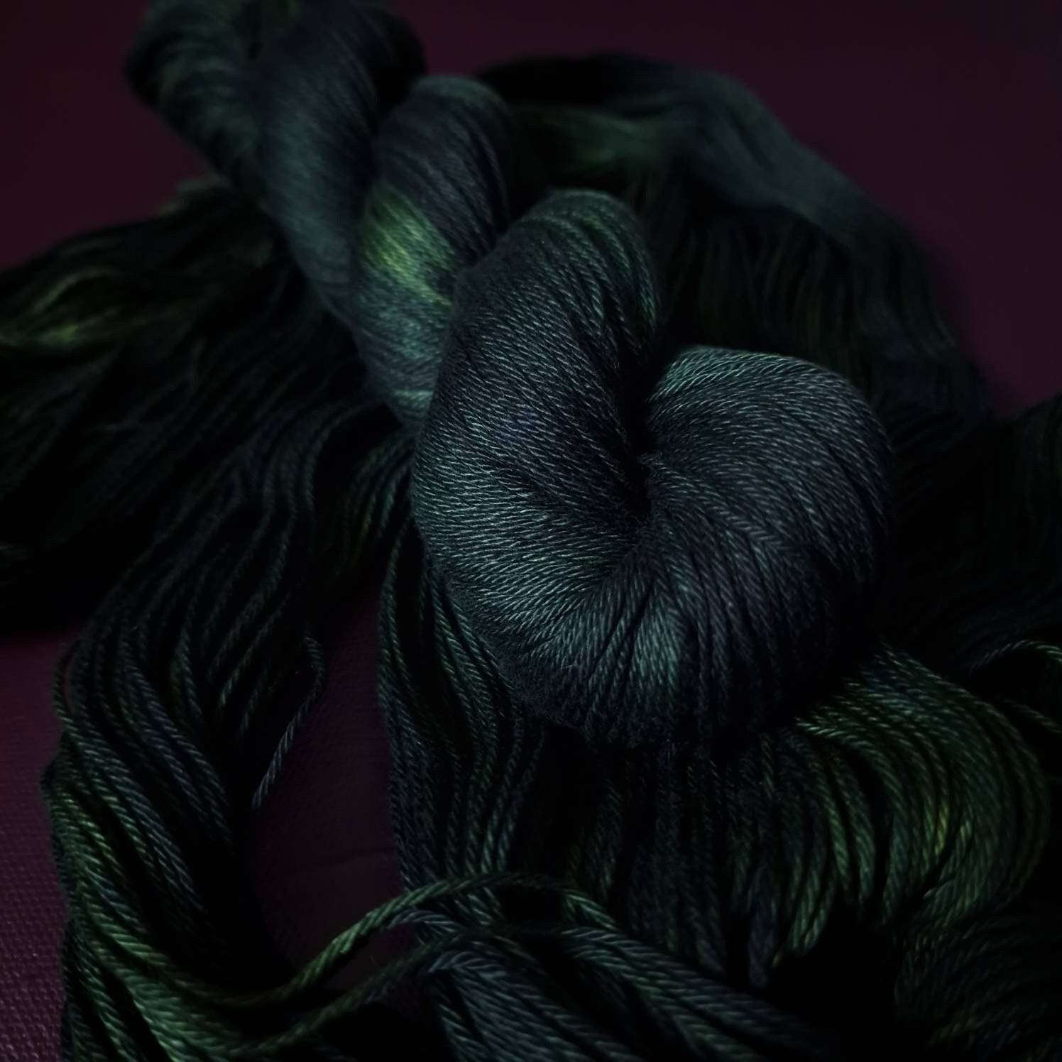 Hand dyed yarn ~ Dark Sea*** Dyed to order ~ mercerized cotton yarn, vegan, hand painted