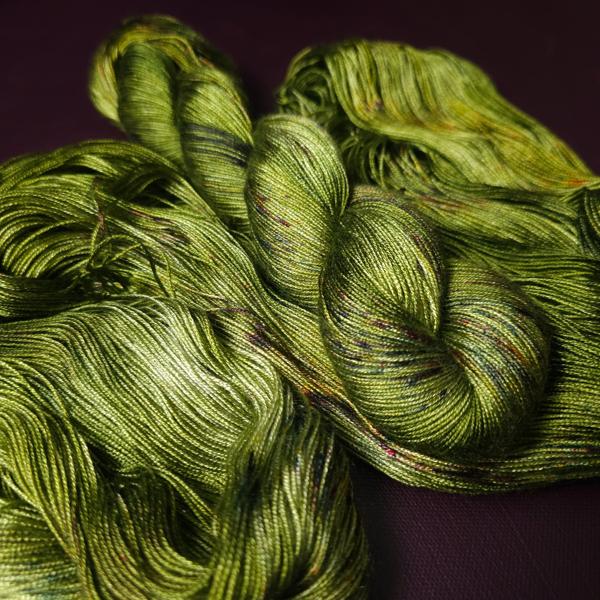 Hand dyed yarn ~ Don't Frog Me ***Dyed to order ~ fingering / DK weight tencel OR bamboo yarn, vegan, hand painted