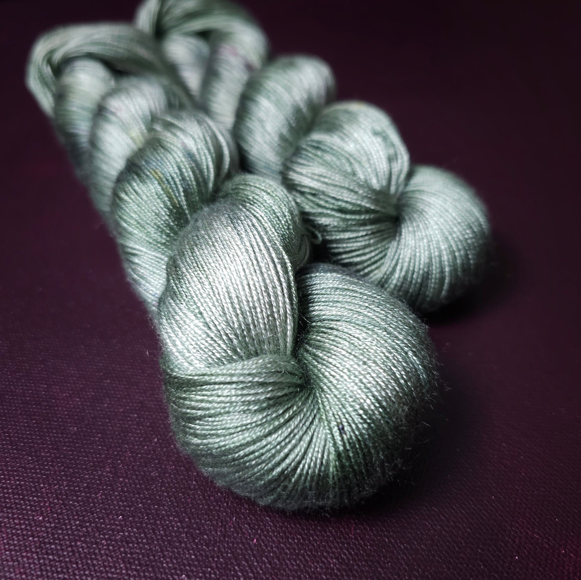 Hand dyed yarn ~ Moody Sage *** Dyed to order ~ fingering / DK weight tencel OR bamboo yarn, vegan, hand painted
