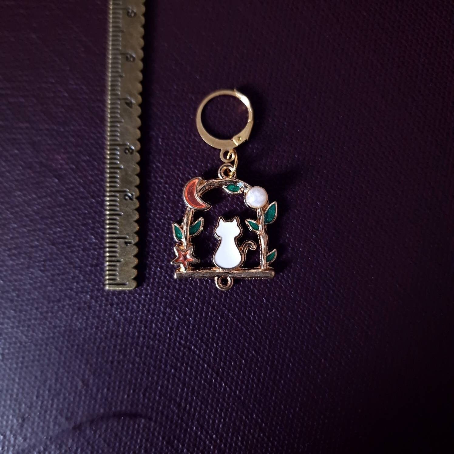 Stitch marker ~ Cat Romance ~ Knitting notions, progress markers, progress keepers, knitting tools, crochet notions