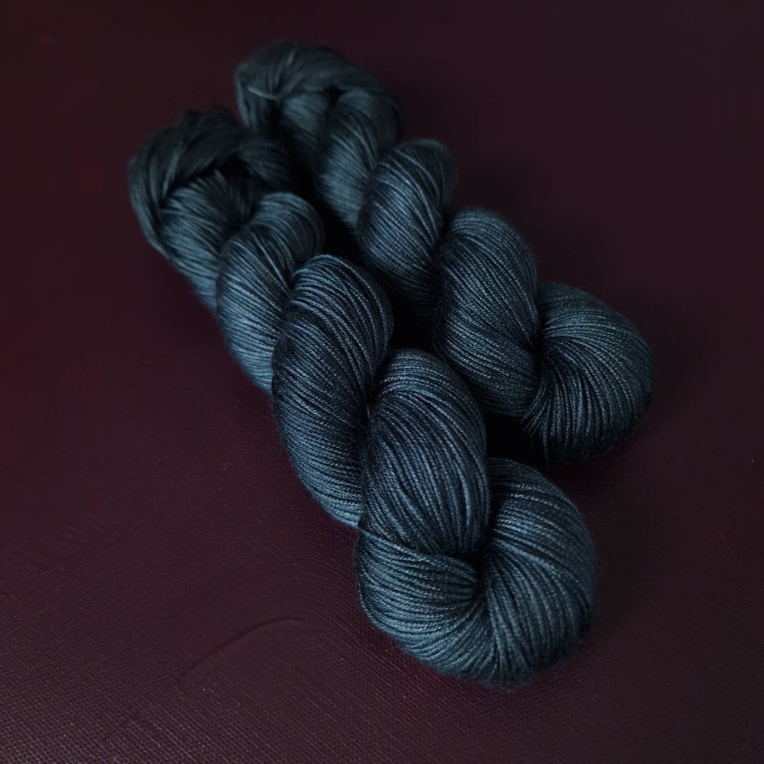 Hand dyed yarn ~ Blue Raven ***Dyed to order ~ fingering / DK weight tencel OR bamboo yarn, vegan, hand painted