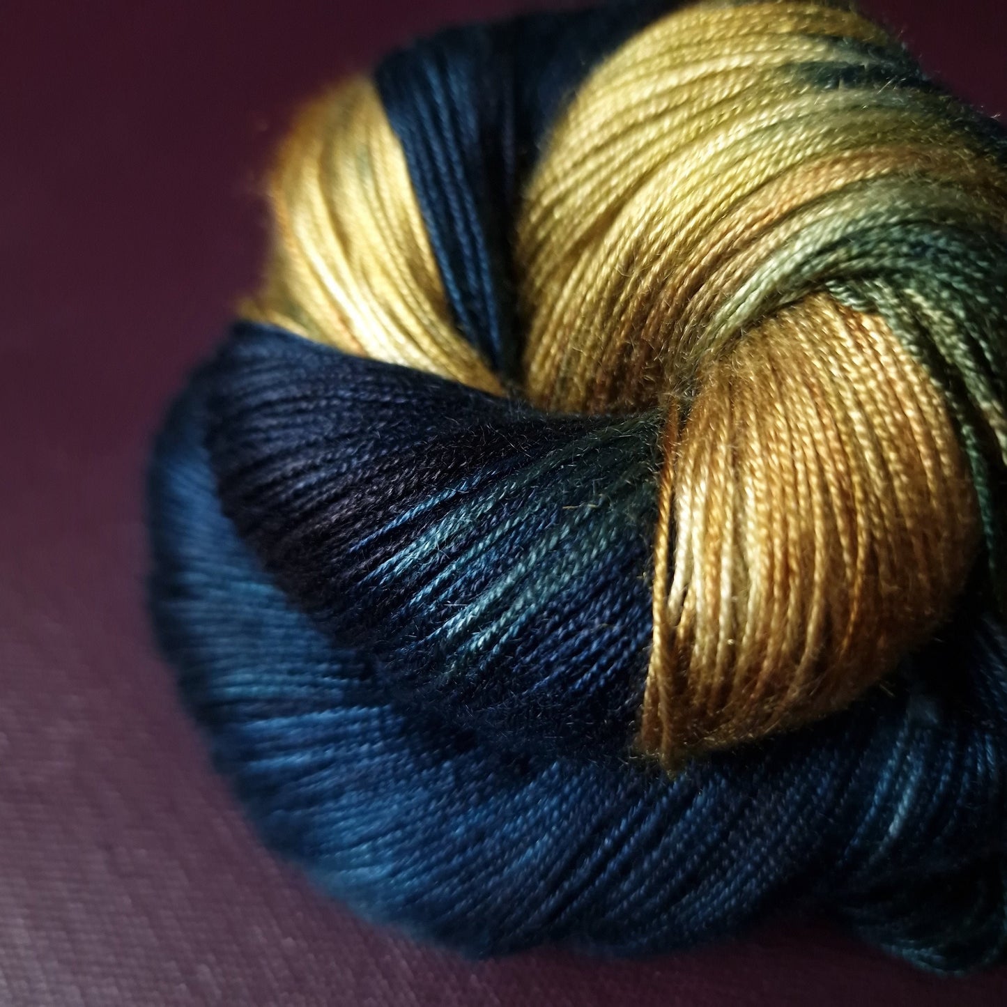 Hand dyed yarn ~ Ocean's Treasure ***Dyed to order ~ fingering / DK weight tencel OR bamboo yarn, vegan, hand painted