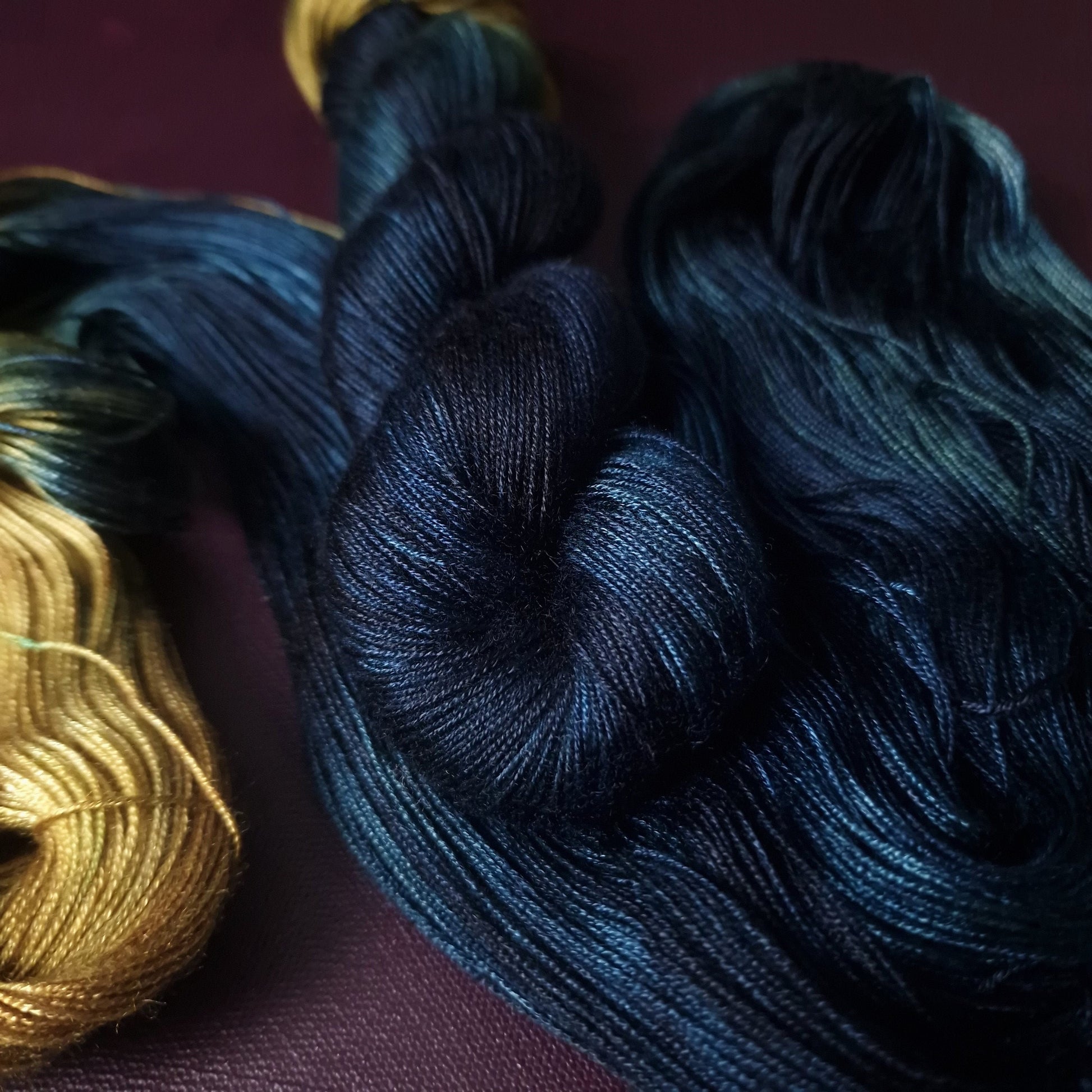 Hand dyed yarn ~ Ocean's Treasure ***Dyed to order ~ fingering / DK weight tencel OR bamboo yarn, vegan, hand painted