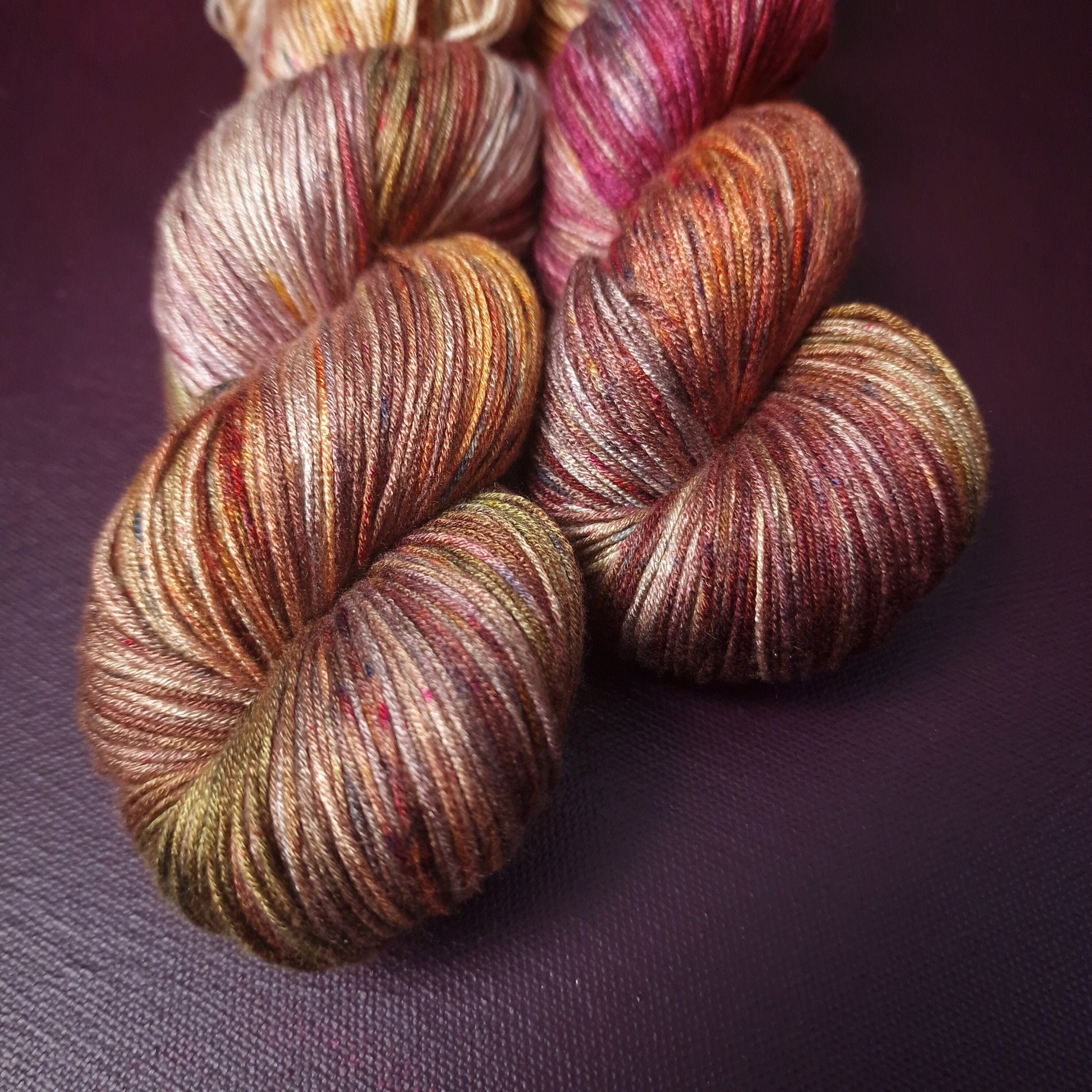 Hand dyed yarn ~ Autumn's Last Kiss ***Dyed to order ~ fingering / DK weight tencel OR bamboo yarn, vegan