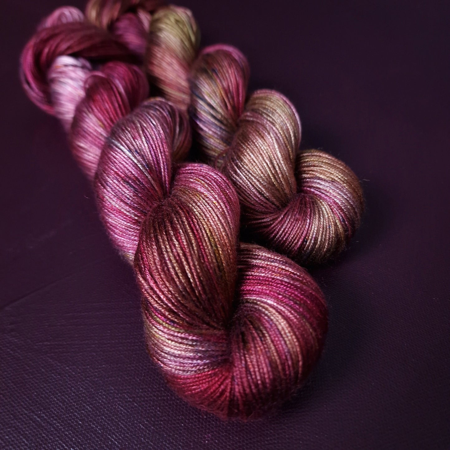 Hand dyed yarn ~ Dark Orchid *** Dyed to order ~ fingering / DK weight tencel OR bamboo yarn, vegan, hand painted