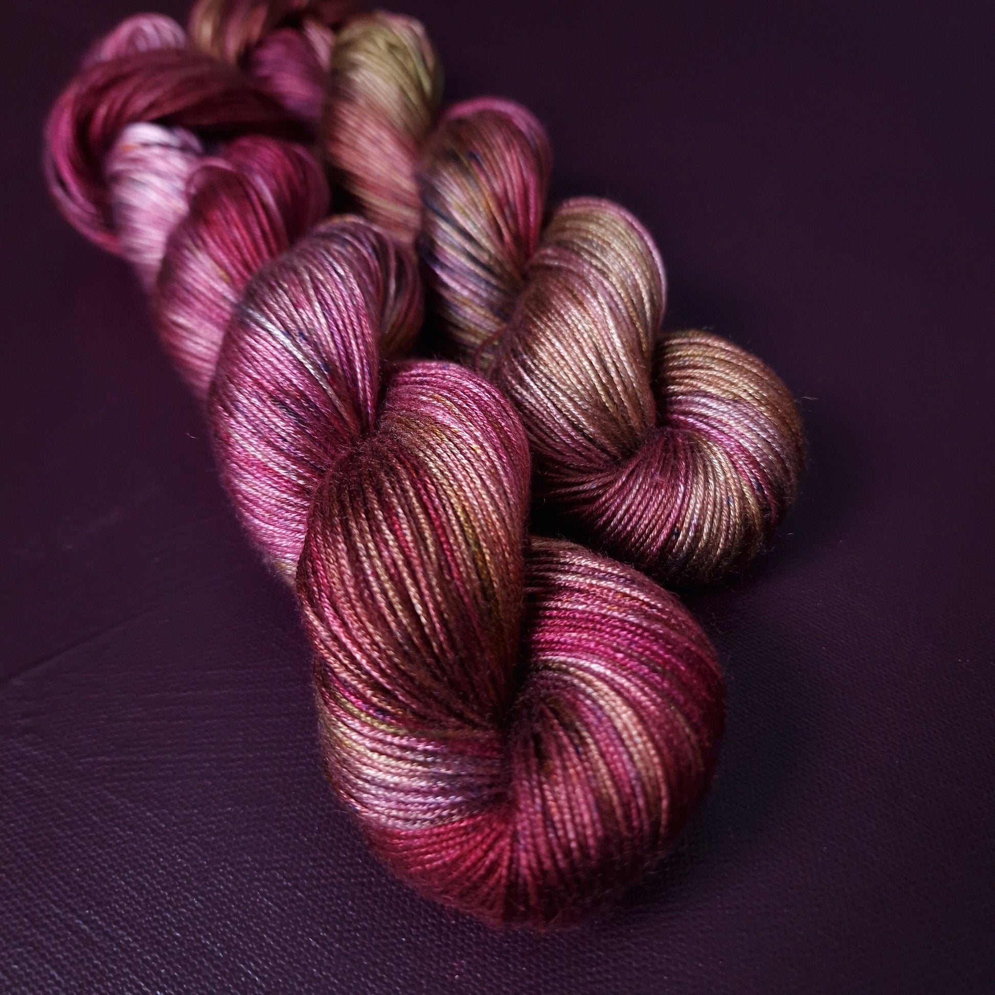 Hand dyed yarn ~ Dark Orchid *** Dyed to order ~ fingering / DK weight tencel OR bamboo yarn, vegan, hand painted