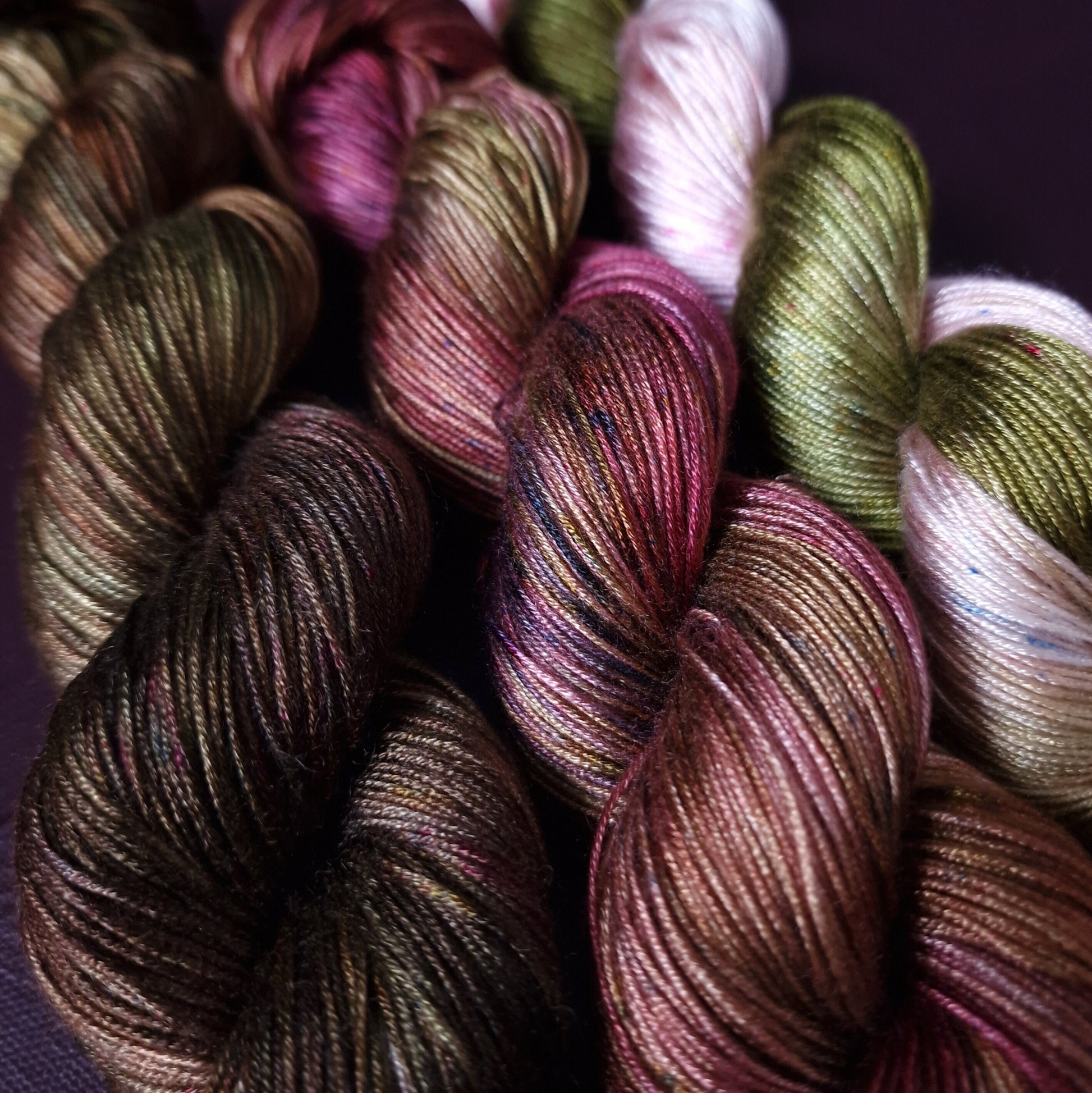 Hand dyed yarn ~ Dark Orchid *** Dyed to order ~ fingering / DK weight tencel OR bamboo yarn, vegan, hand painted