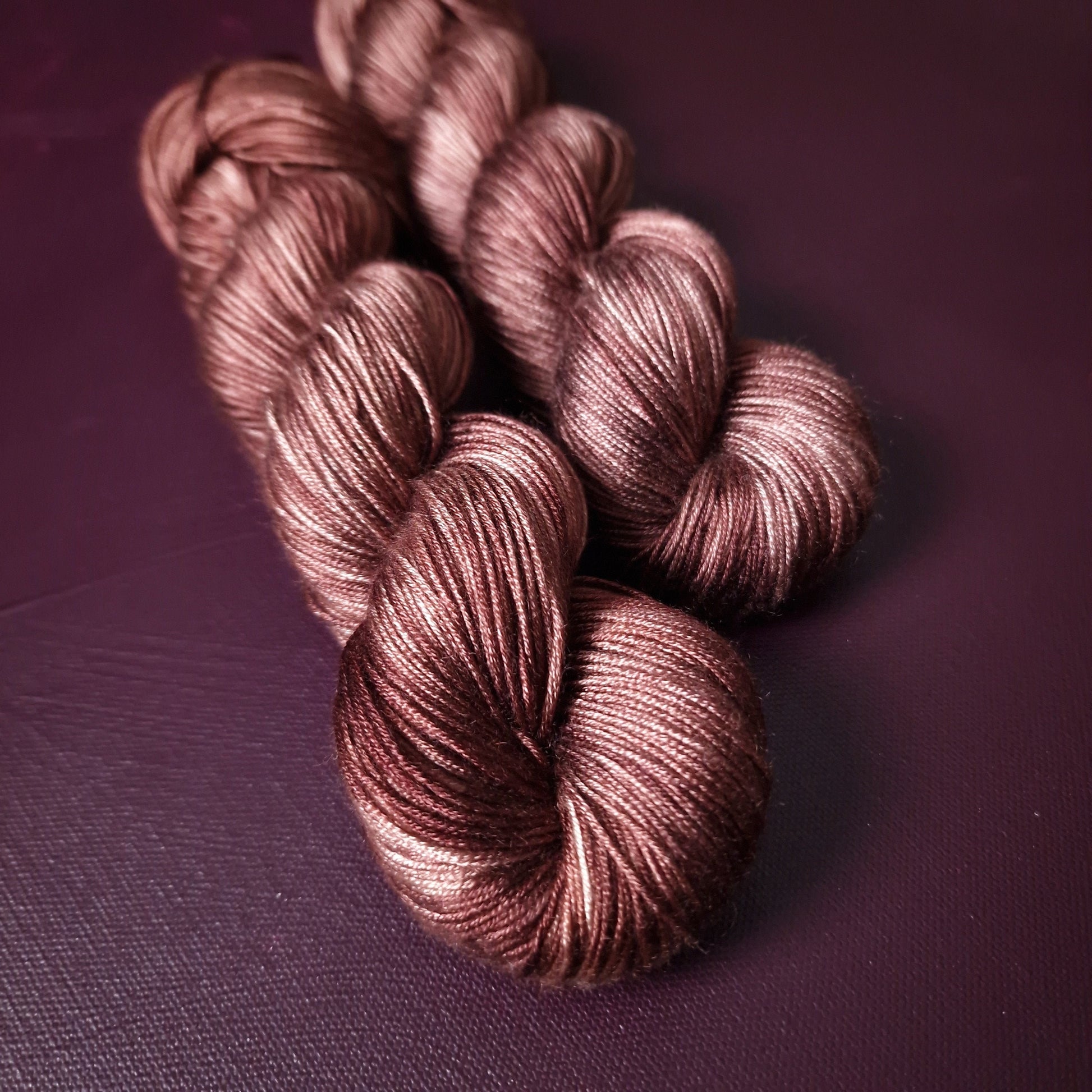 Hand dyed yarn ~ Rusty Amber*** Dyed to order ~ tencel , bamboo, fingering, DK, mercerized cotton yarn, vegan, hand painted,