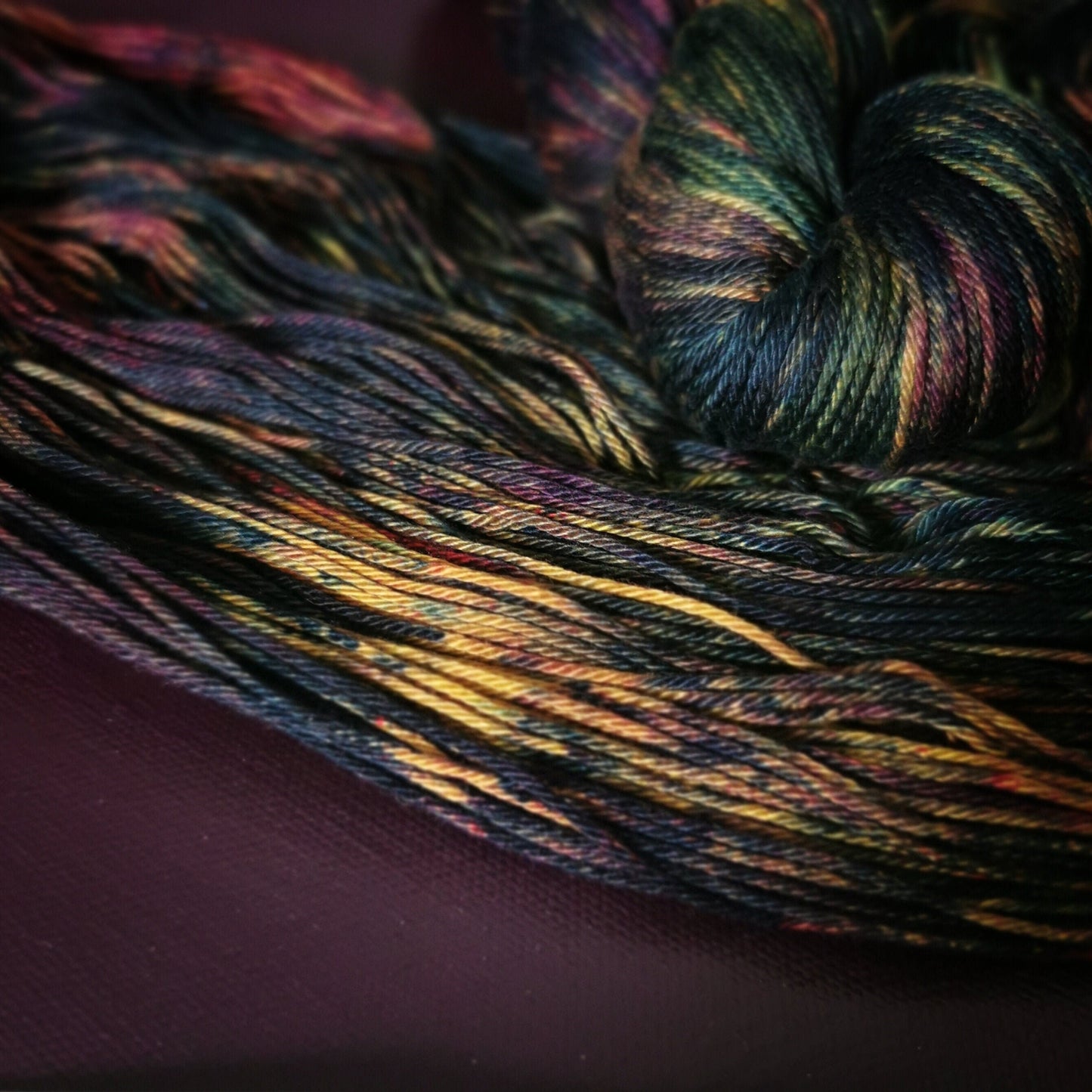 Hand dyed yarn ~ Mad Scientist*** Dyed to order ~ mercerized cotton yarn, vegan, hand painted