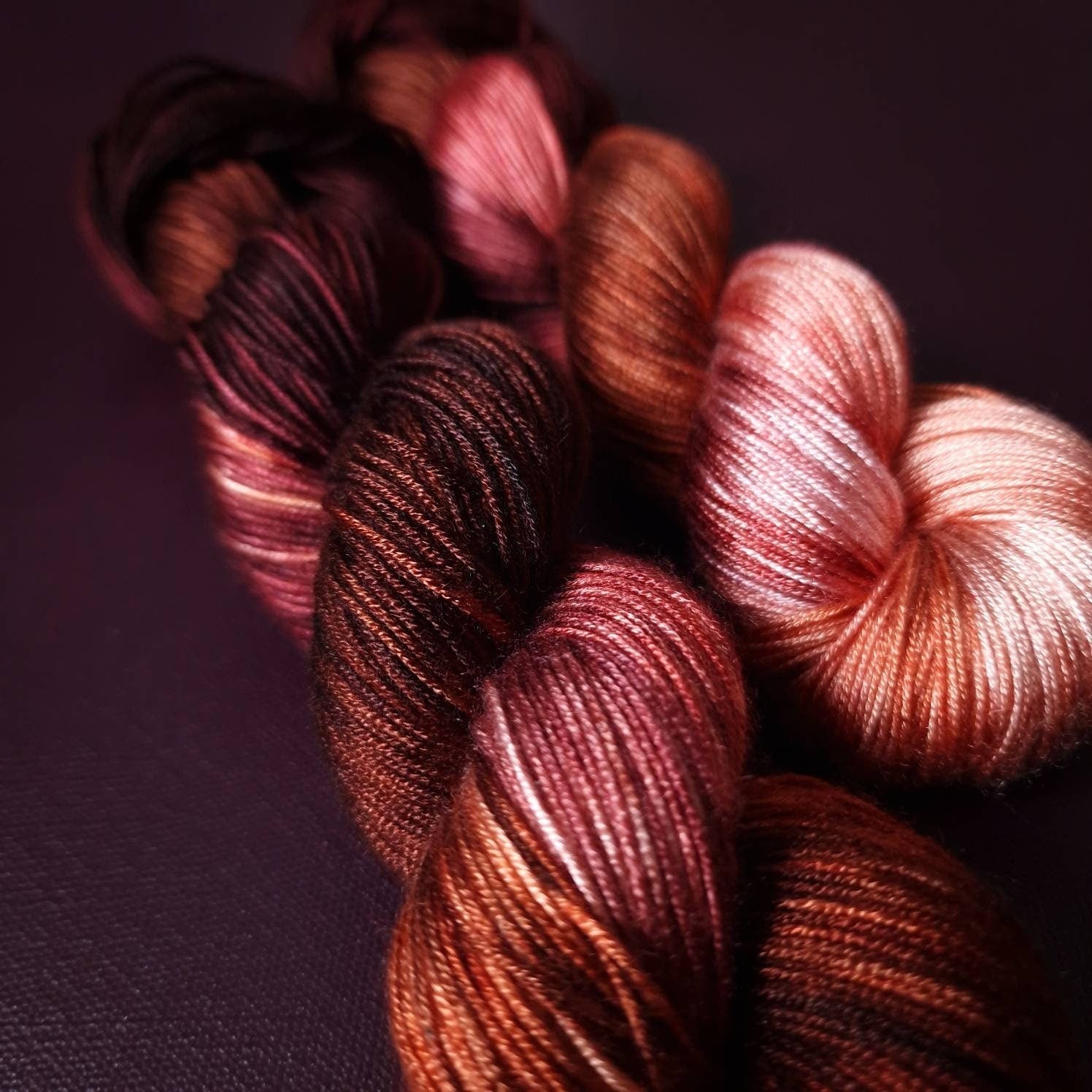 Hand dyed yarn ~Spicy Salmon ***Dyed to order~ fingering weight tencel, bamboo, linen yarn or light DK mercerized cotton