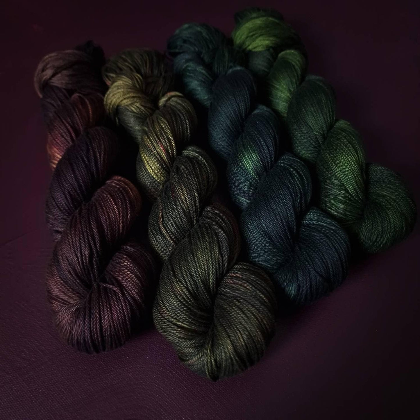 Hand dyed yarn ~ Dark Sea*** Dyed to order ~ mercerized cotton yarn, vegan, hand painted