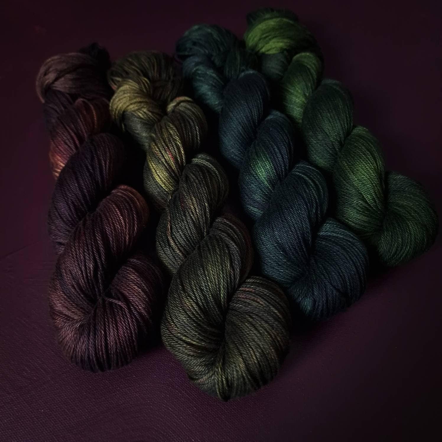 Hand dyed yarn ~ Dark Sea*** Dyed to order ~ mercerized cotton yarn, vegan, hand painted