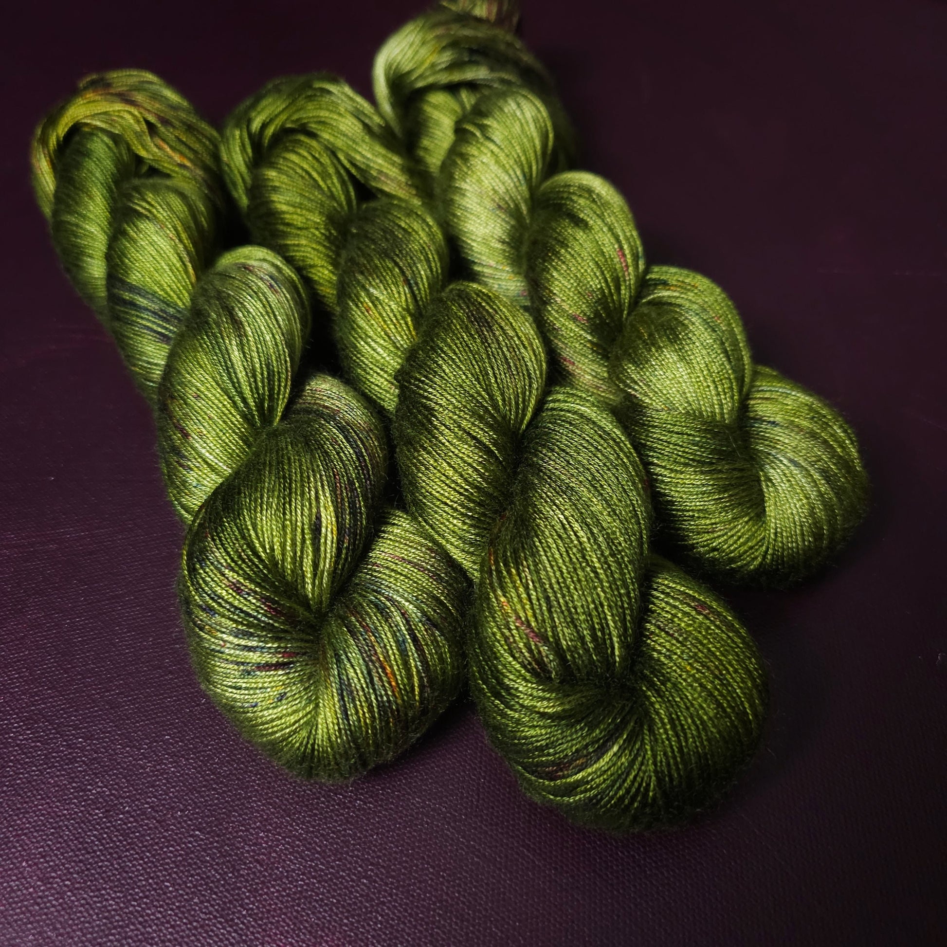 Hand dyed yarn ~ Don't Frog Me ***Dyed to order ~ fingering / DK weight tencel OR bamboo yarn, vegan, hand painted