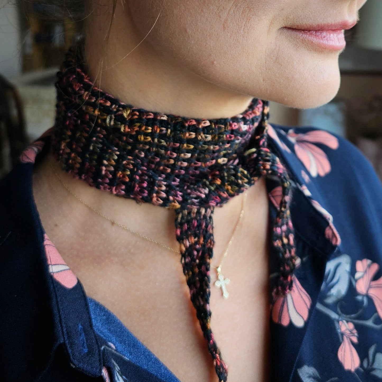 CROCHET PATTERN ~ Teatime Scarf ~ pattern only, pdf, structured scarf, small scarf, mini scarf, easy pattern, womens, mens, children's scarf