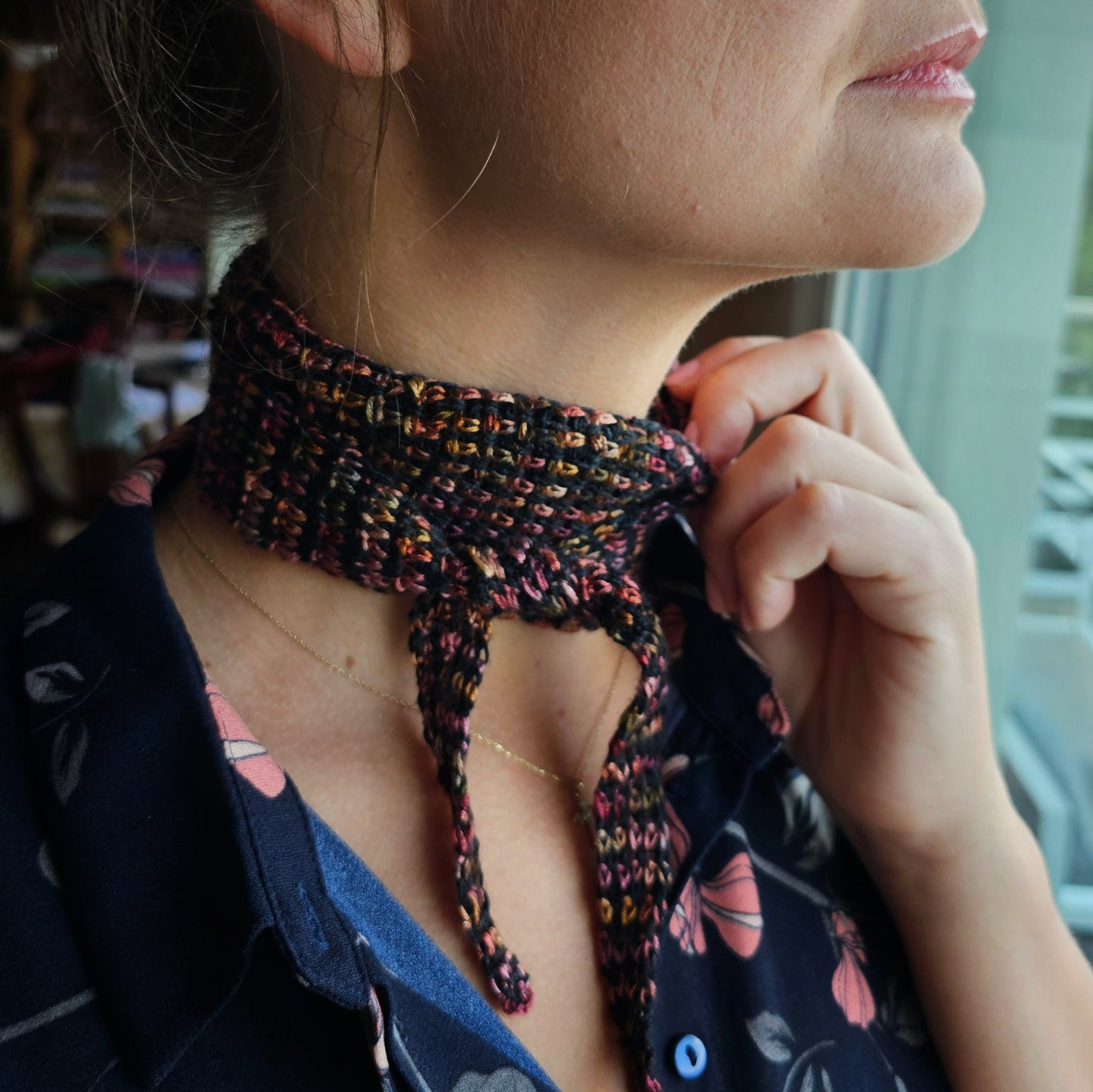 CROCHET PATTERN ~ Teatime Scarf ~ pattern only, pdf, structured scarf, small scarf, mini scarf, easy pattern, womens, mens, children's scarf