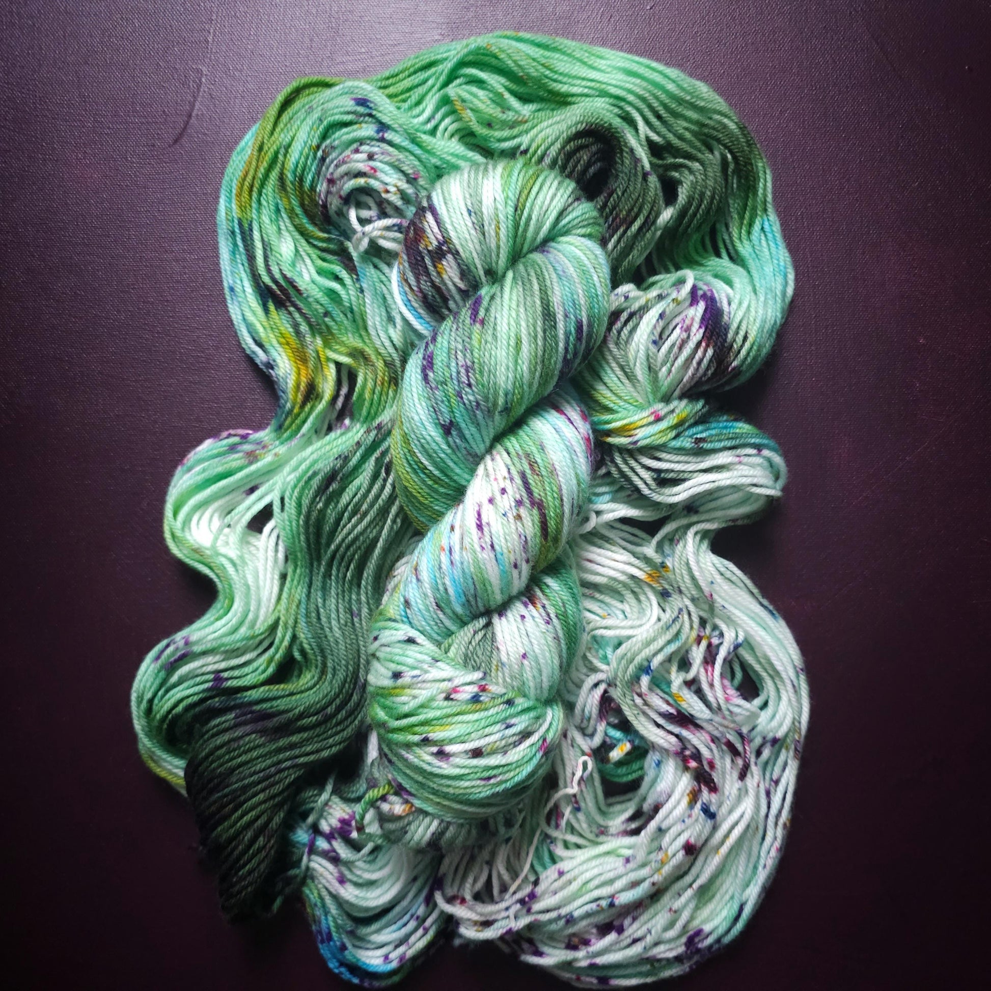 Forest Lake, Hand Dyed Merino Nylon Yarn, Mohair Silk Fingering Yarn, Gold Superwash Sock Yarn, Indie Dyed Knitting Supplies