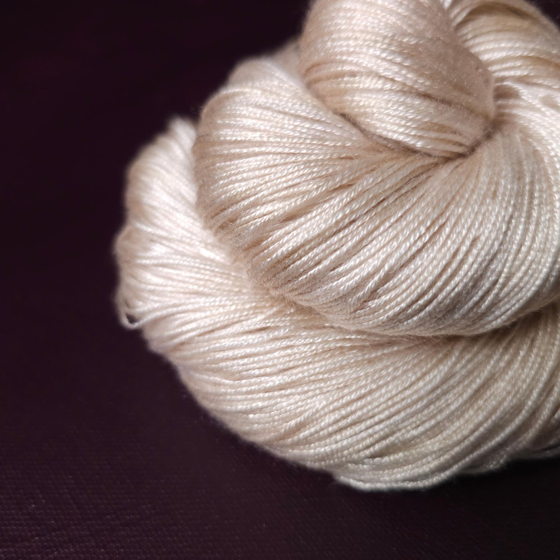 Barely Peach, hand dyed vegan yarn, soft yarn, fingering / DK weight knitting yarn, tencel OR bamboo yarn, shiny crochet thread,