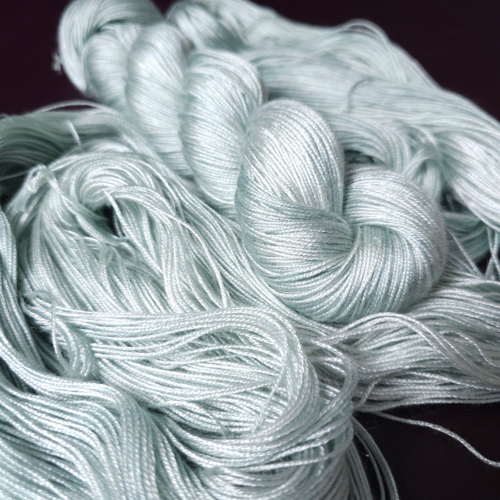 Heavenly Gray, hand dyed vegan yarn, soft yarn, fingering / DK weight knitting yarn, tencel OR bamboo yarn, shiny crochet thread,