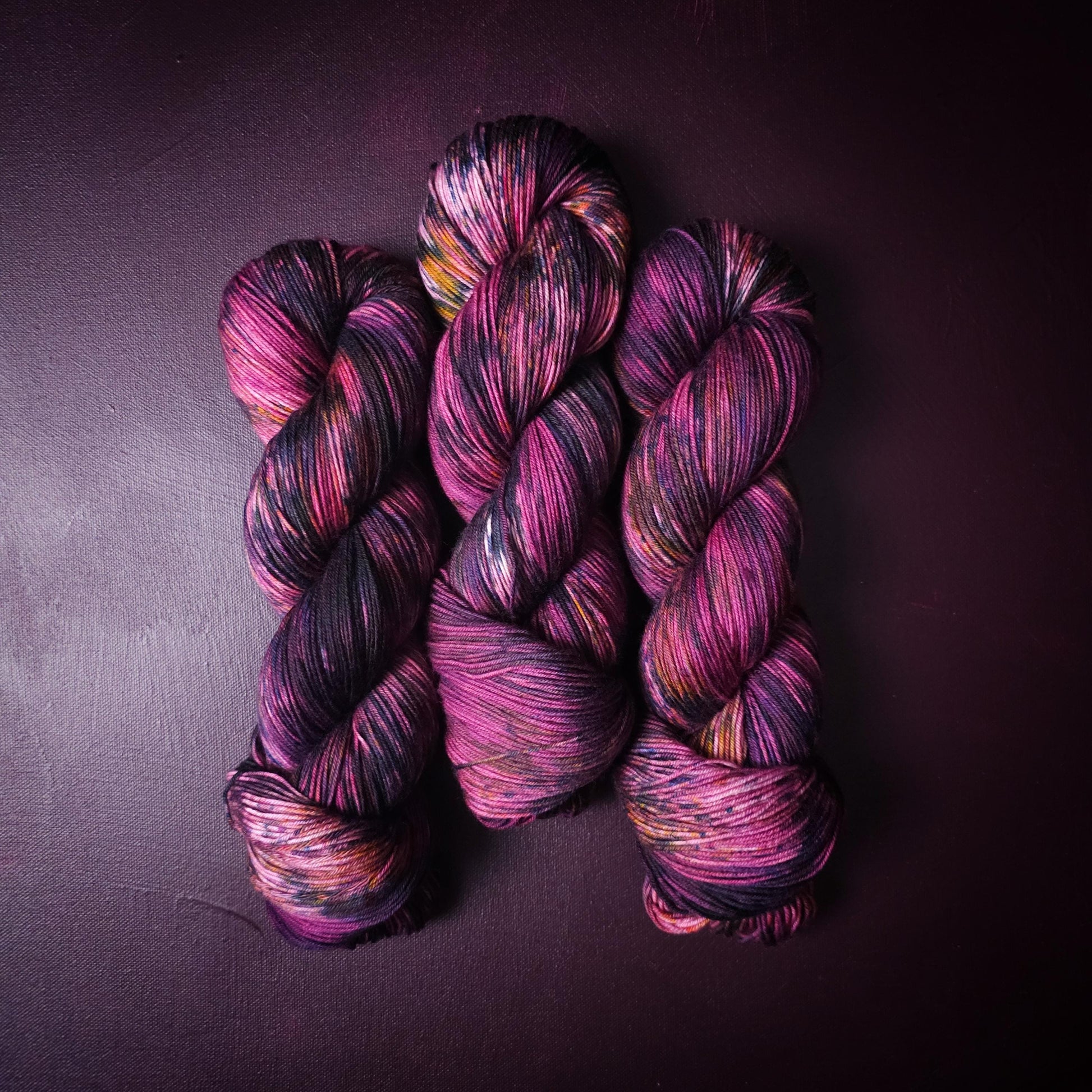 Night garden, hand dyed gradient yarn, gifts for knitters, happy sock yarn, navy purple colorful knitting supplies, bright crochet yarn