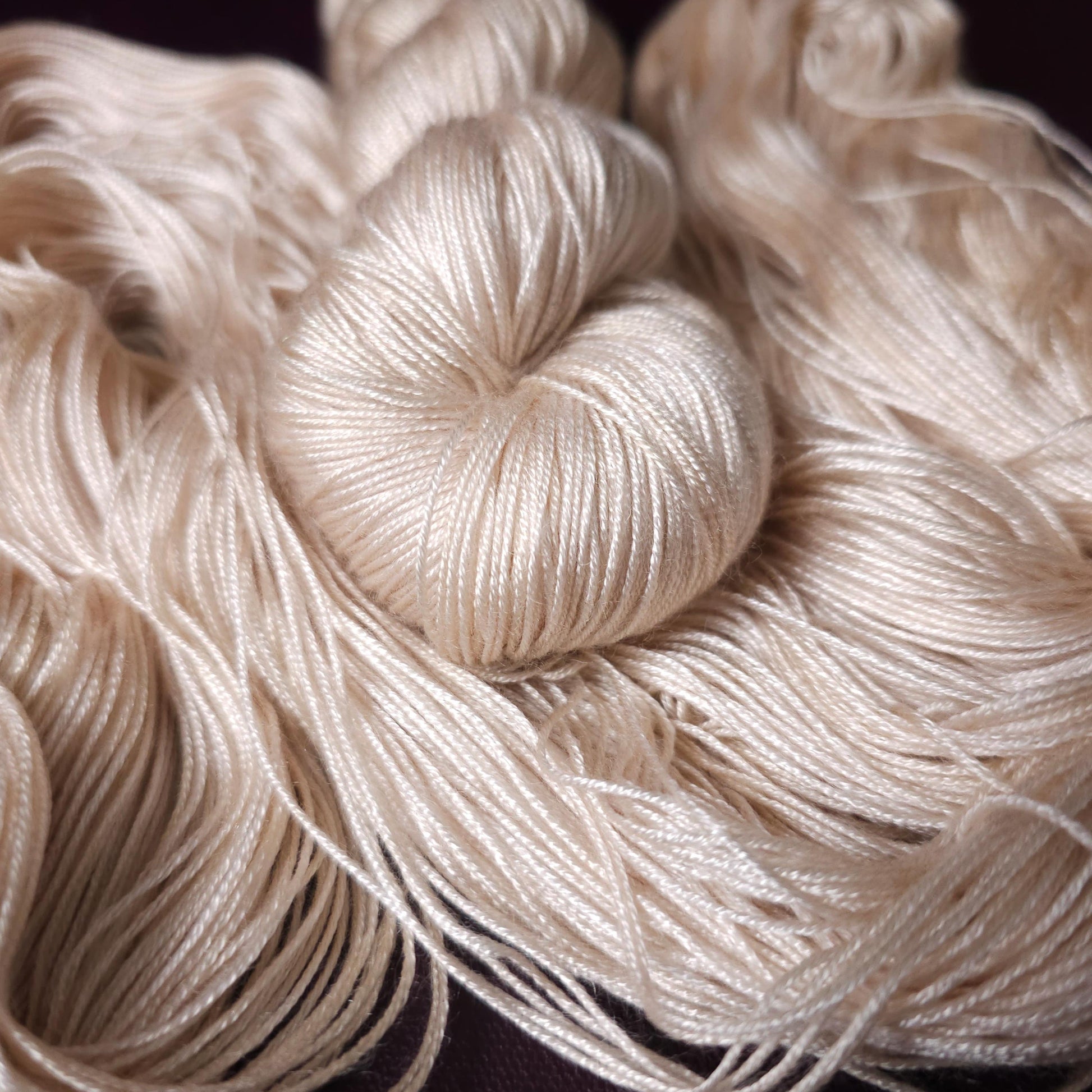 Barely Peach, hand dyed vegan yarn, soft yarn, fingering / DK weight knitting yarn, tencel OR bamboo yarn, shiny crochet thread,