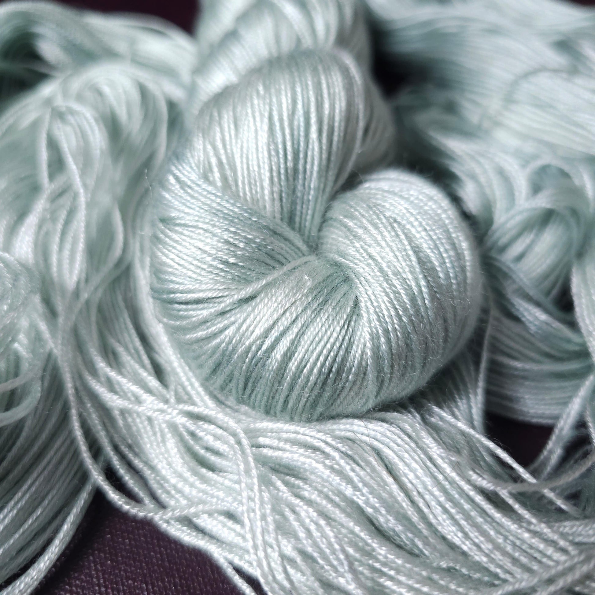 Heavenly Gray, hand dyed vegan yarn, soft yarn, fingering / DK weight knitting yarn, tencel OR bamboo yarn, shiny crochet thread,