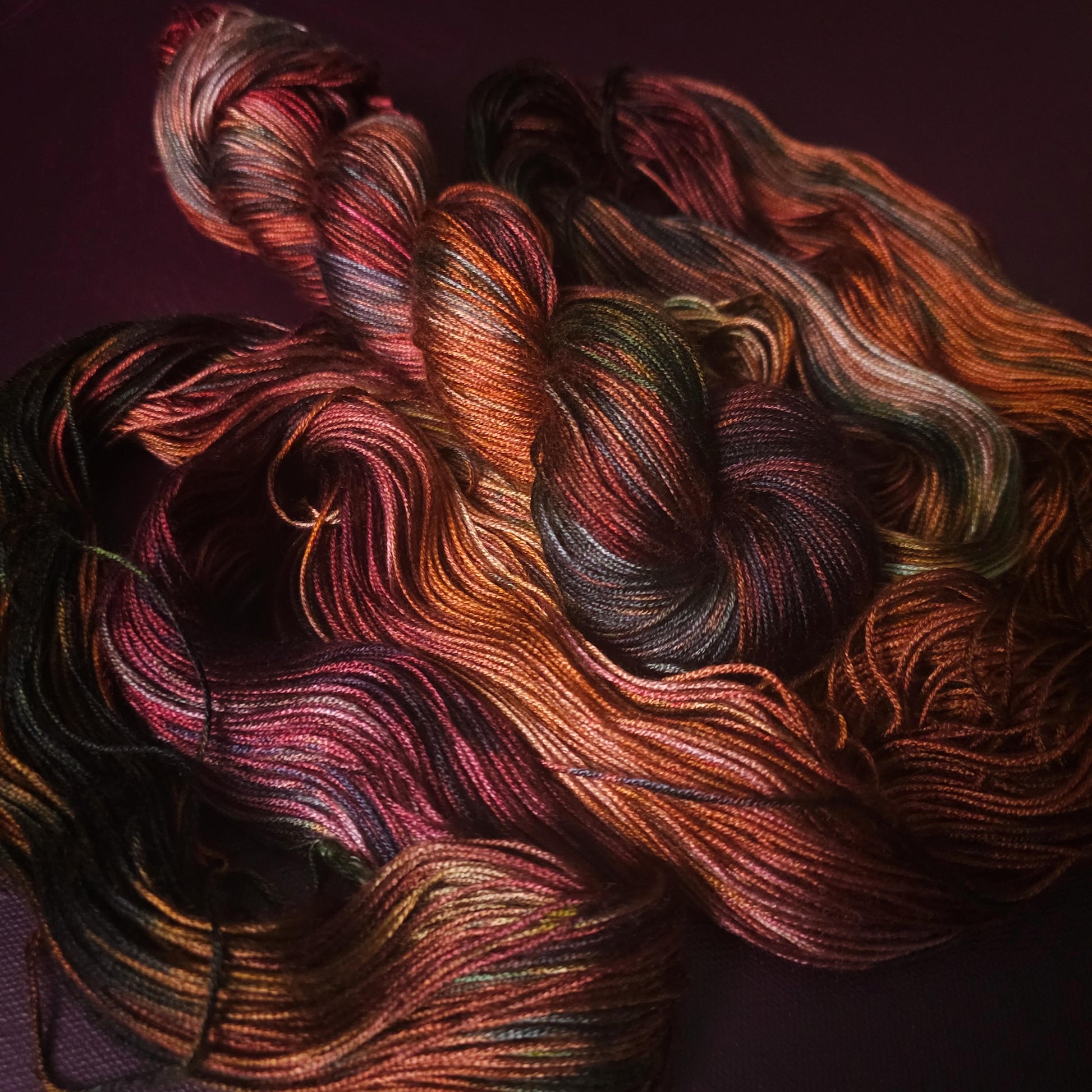 Hand Dyed Luxury Vegan Yarn, Pure Bliss, Knitting Variegated Yarn, Shiny Crochet Yarn, DK Weight Tencel Yarn, Silky Soft Shawl Yarn,