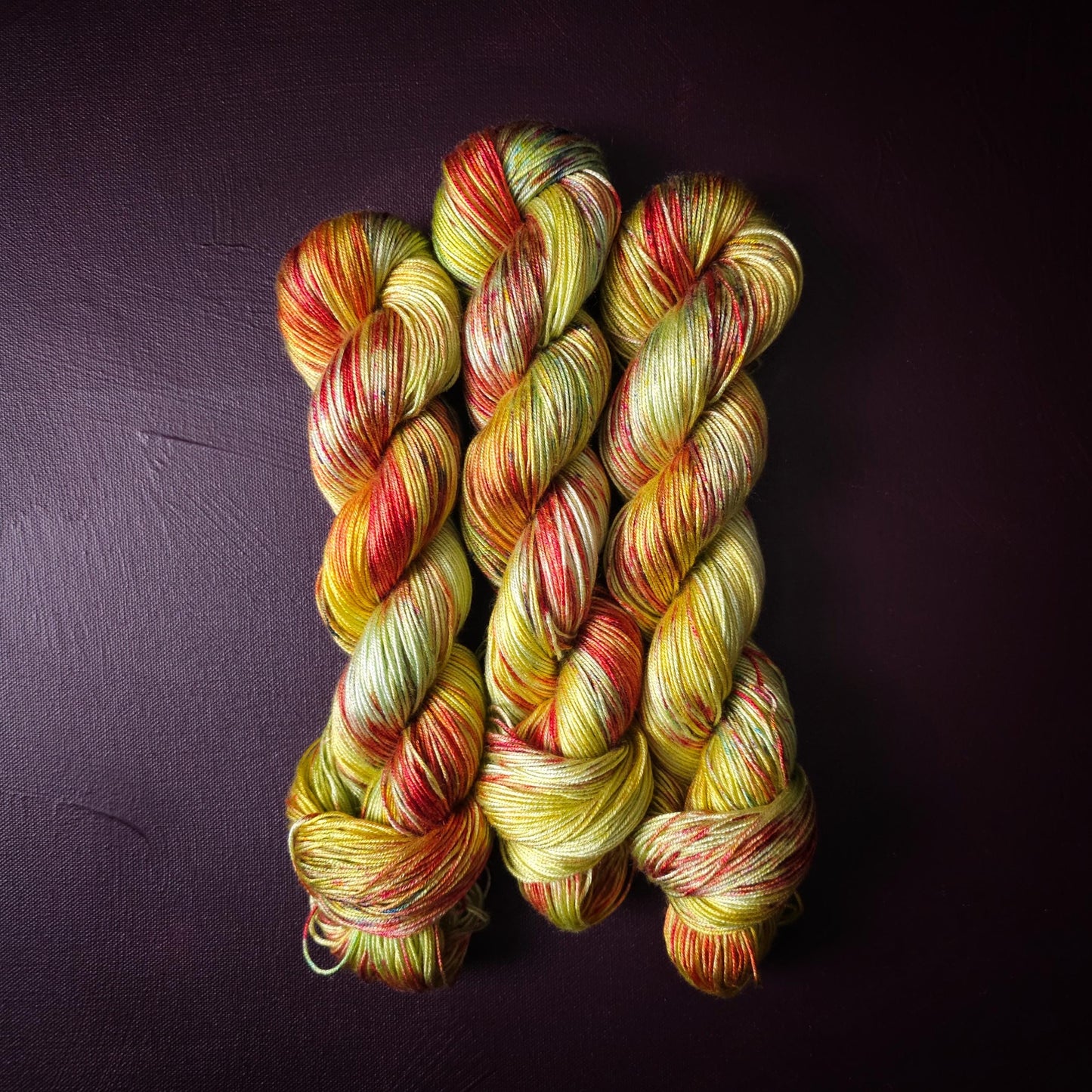 Lemon Curd Popsicle, Hand dyed vegan yarn, fingering / DK weight tencel, bamboo, mercerized cotton thread, hand painted knitting or crochet