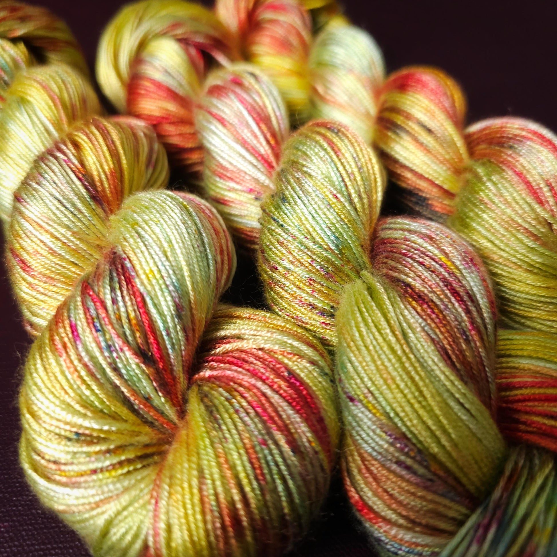 Lemon Curd Popsicle, Hand dyed vegan yarn, fingering / DK weight tencel, bamboo, mercerized cotton thread, hand painted knitting or crochet