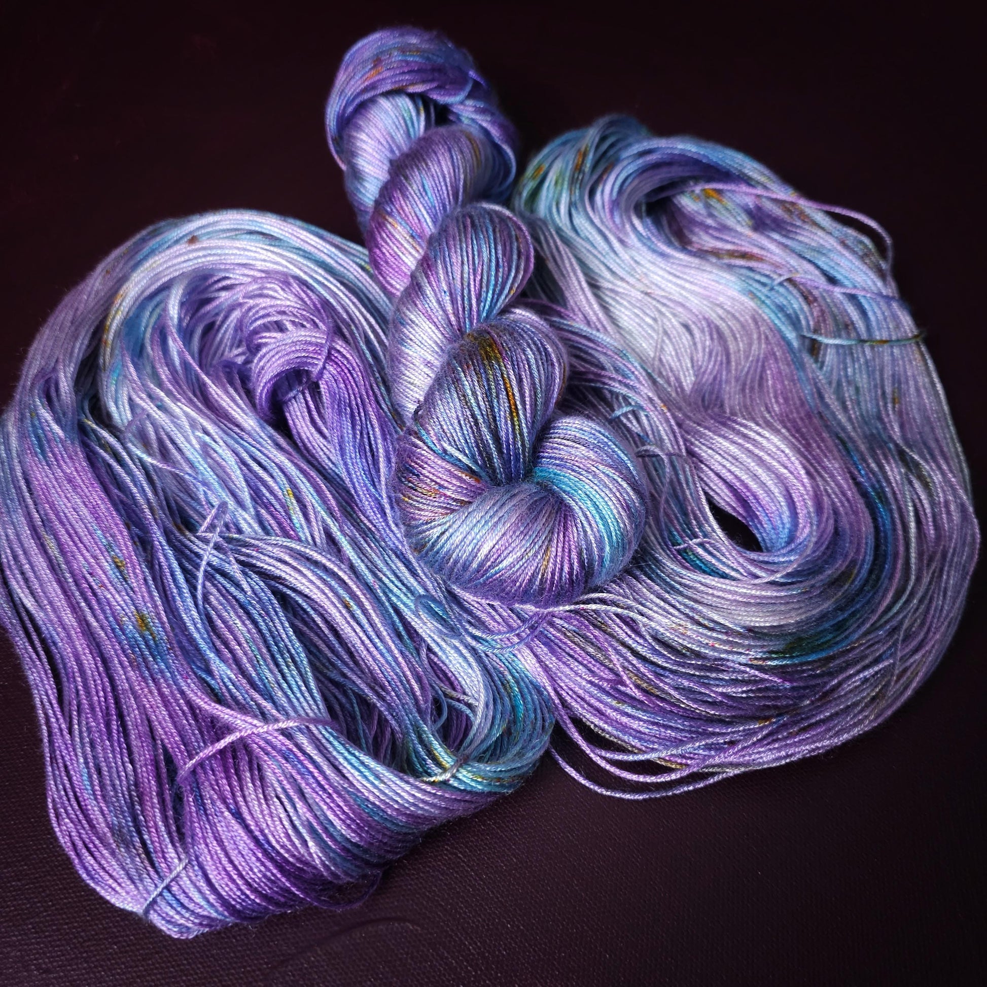 Unicorn Popsicle, Hand dyed vegan yarn, fingering / DK weight tencel, bamboo, mercerized cotton thread, hand painted knitting or crochet