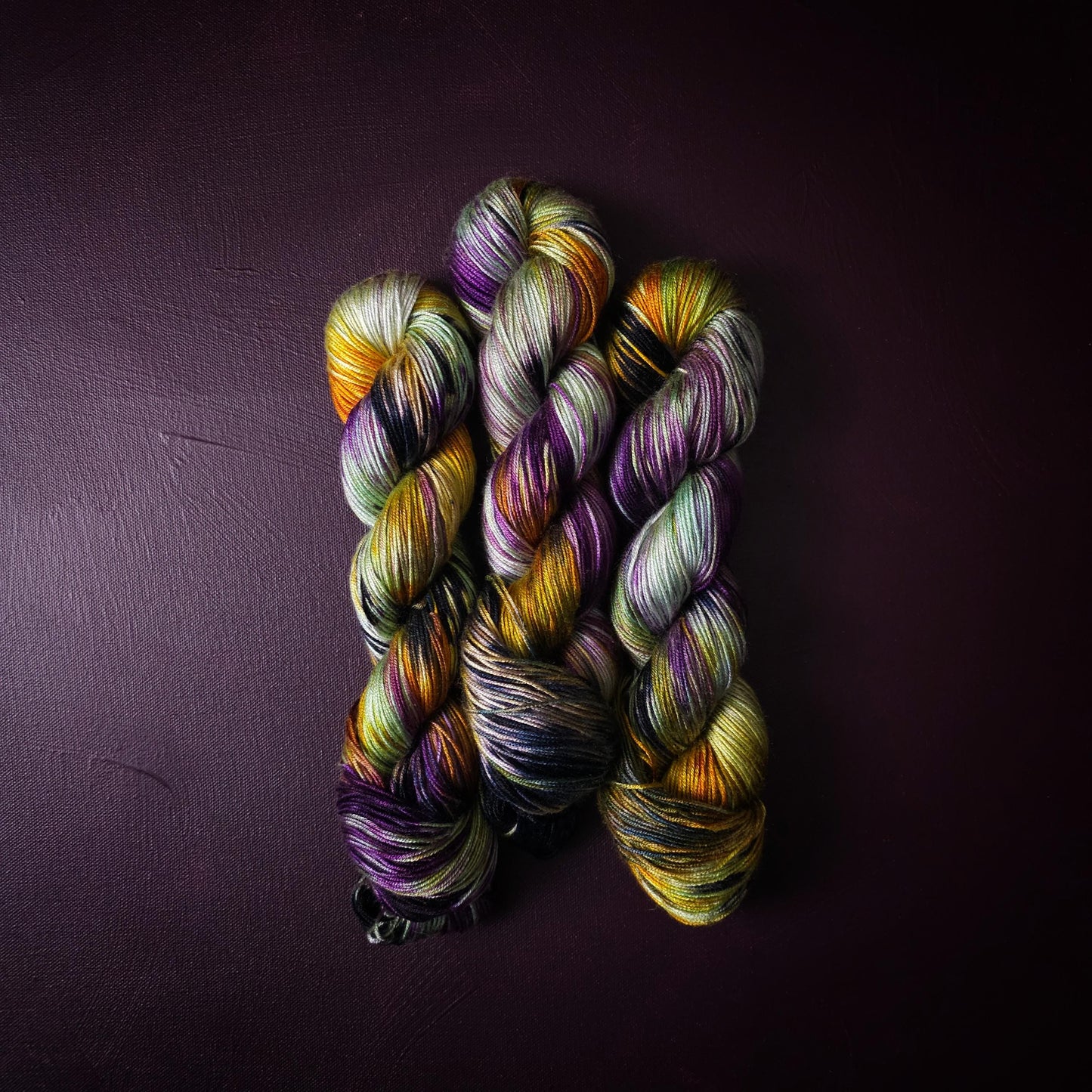 Hand dyed vegan yarn, Lost Theory, fingering / DK weight tencel, bamboo, mercerized cotton thread, hand painted knitting or crochet thread