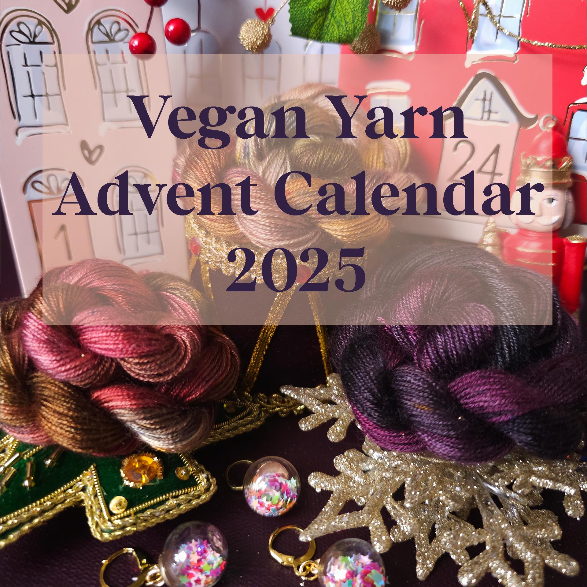 Hand dyed yarn, Vegan Yarn Advent Calendar 2025 PRE-ORDER, ~ fingering weight tencel OR bamboo yarn, vegan, hand painted