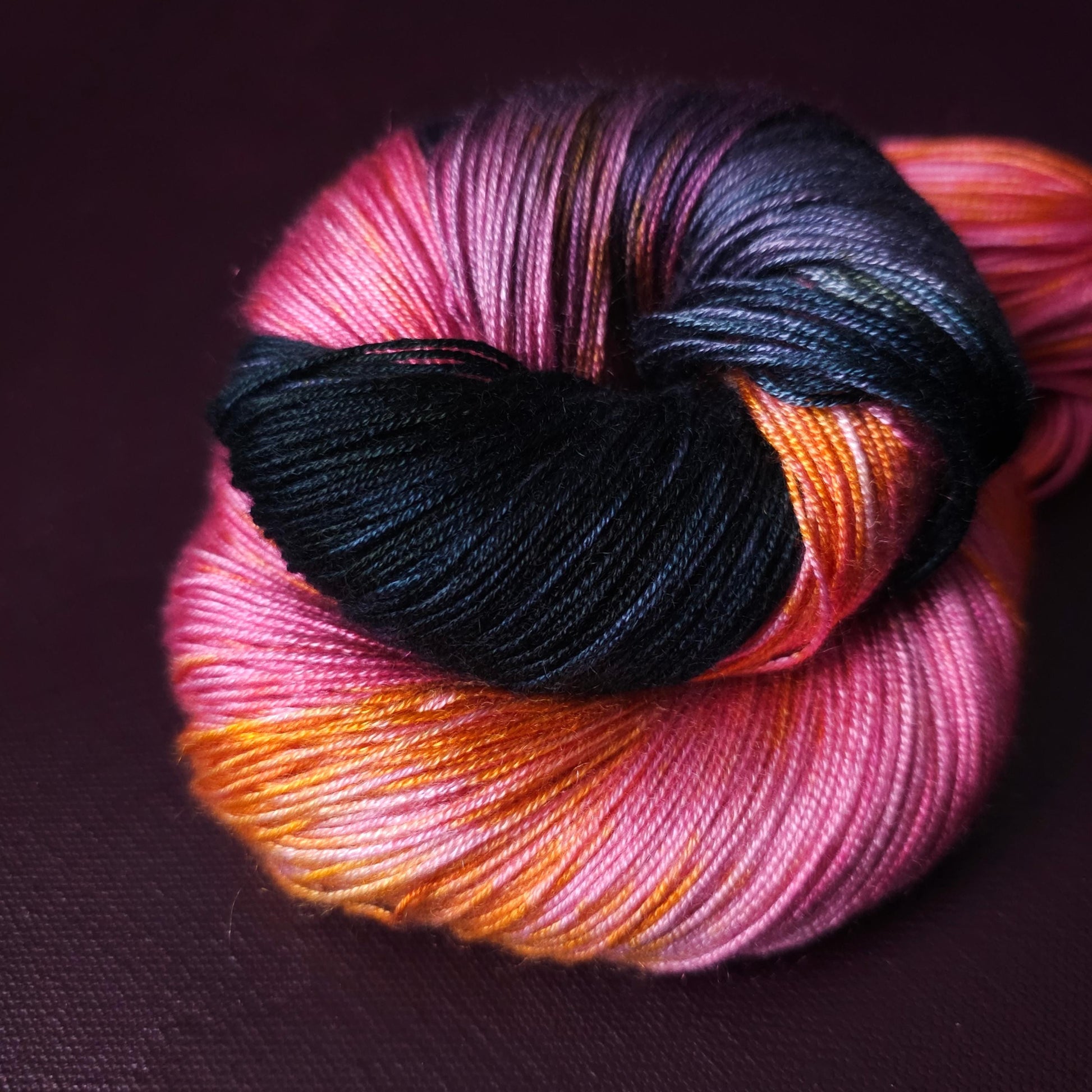 Hand dyed vegan yarn, Liquorice Allsorts, fingering / DK weight tencel, bamboo, mercerized cotton yarn, hand painted knitting, crochet,