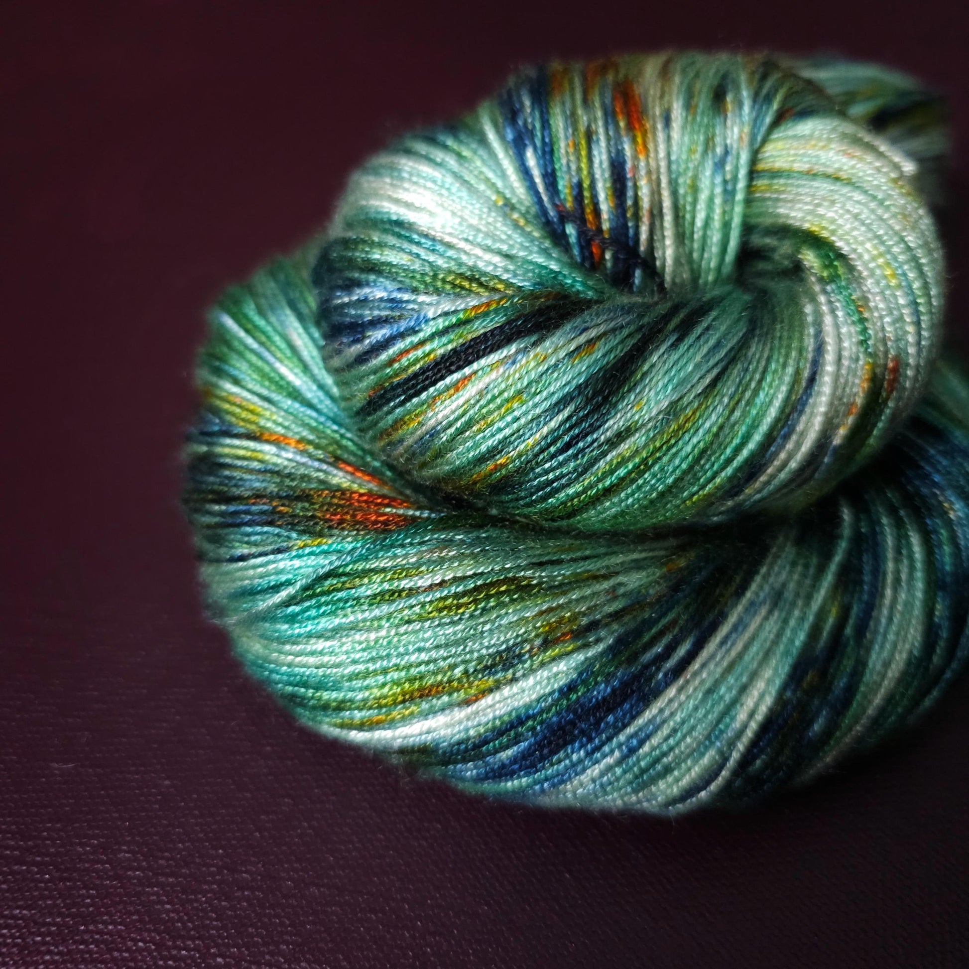 Quiet Pond, Hand dyed vegan yarn, gradient yarn, fingering / DK weight knitting yarn, tencel OR bamboo yarn, shiny crochet thread,