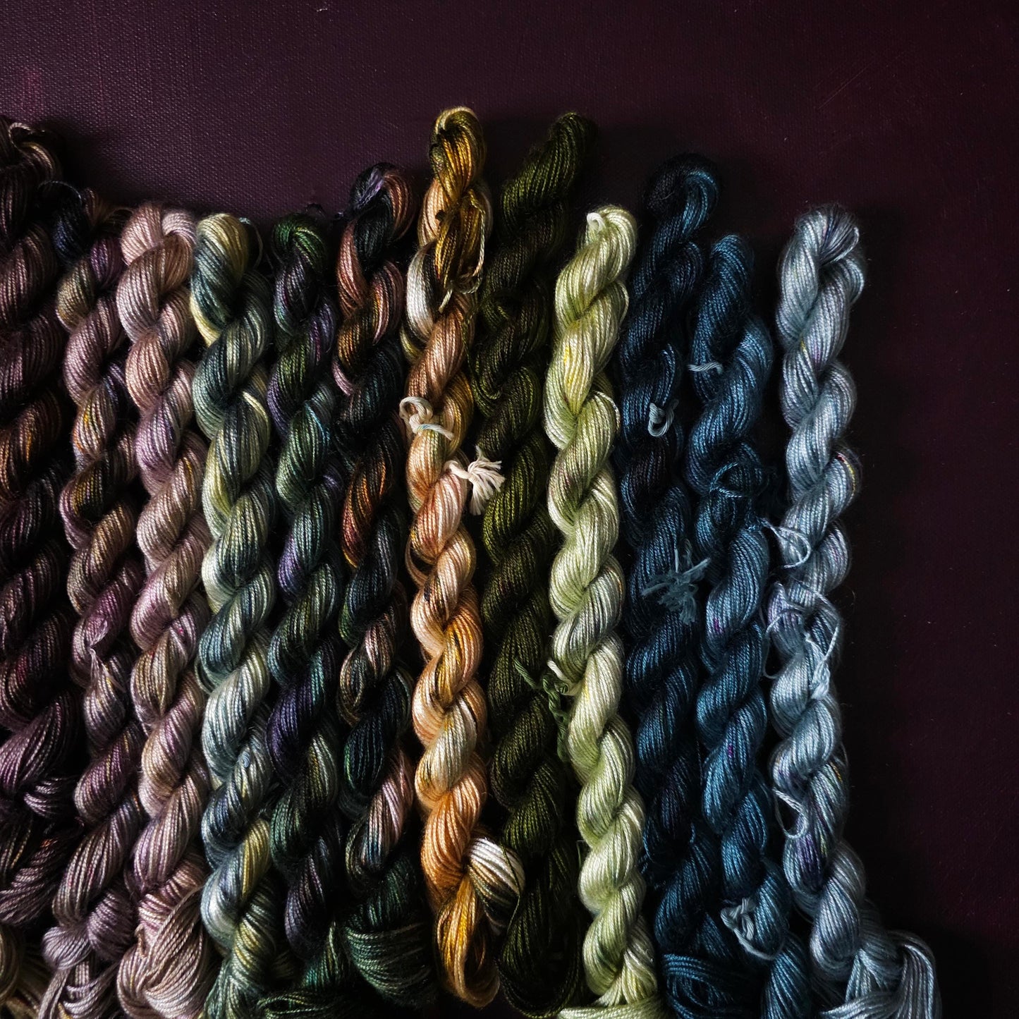 Hand dyed yarn, Vegan Yarn Advent Calendar 2025 PRE-ORDER, ~ fingering weight tencel OR bamboo yarn, vegan, hand painted