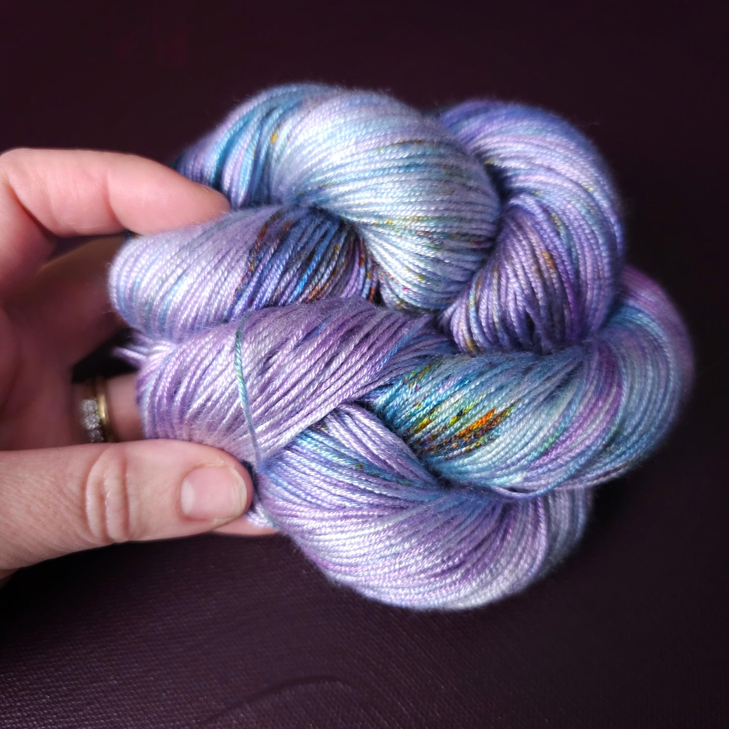 Unicorn Popsicle, Hand dyed vegan yarn, fingering / DK weight tencel, bamboo, mercerized cotton thread, hand painted knitting or crochet