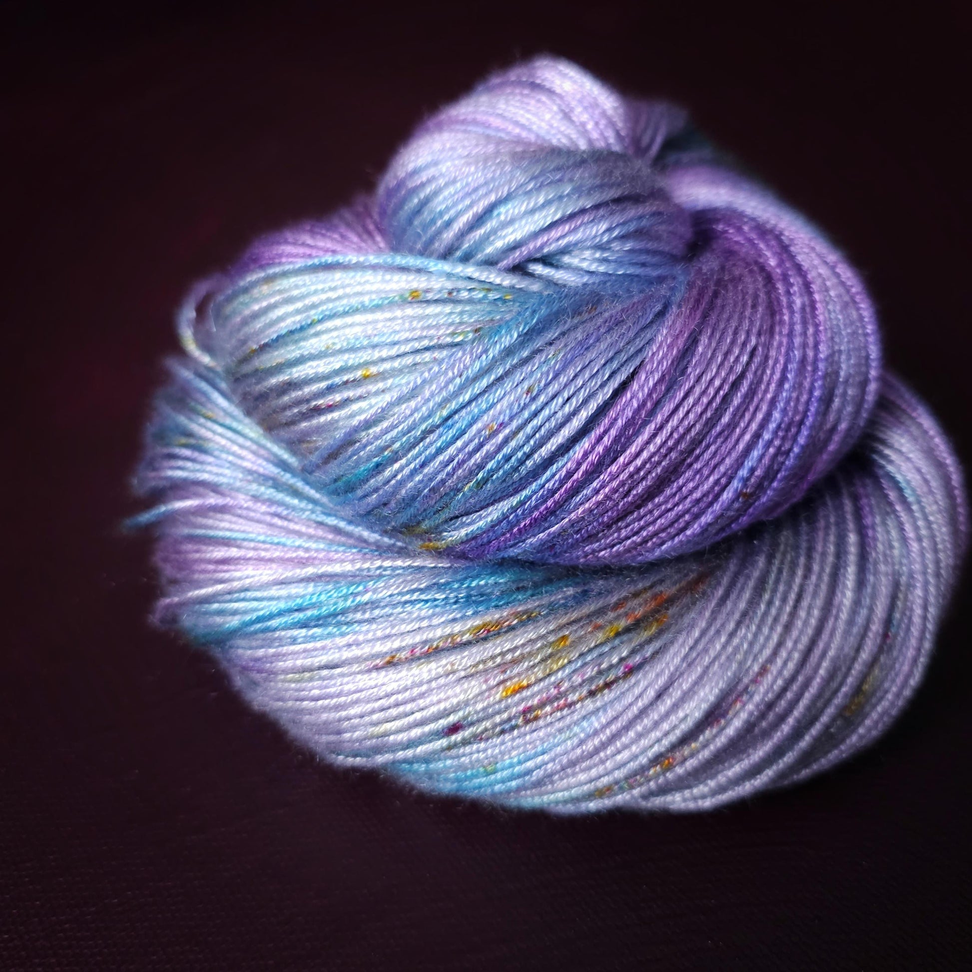 Unicorn Popsicle, Hand dyed vegan yarn, fingering / DK weight tencel, bamboo, mercerized cotton thread, hand painted knitting or crochet