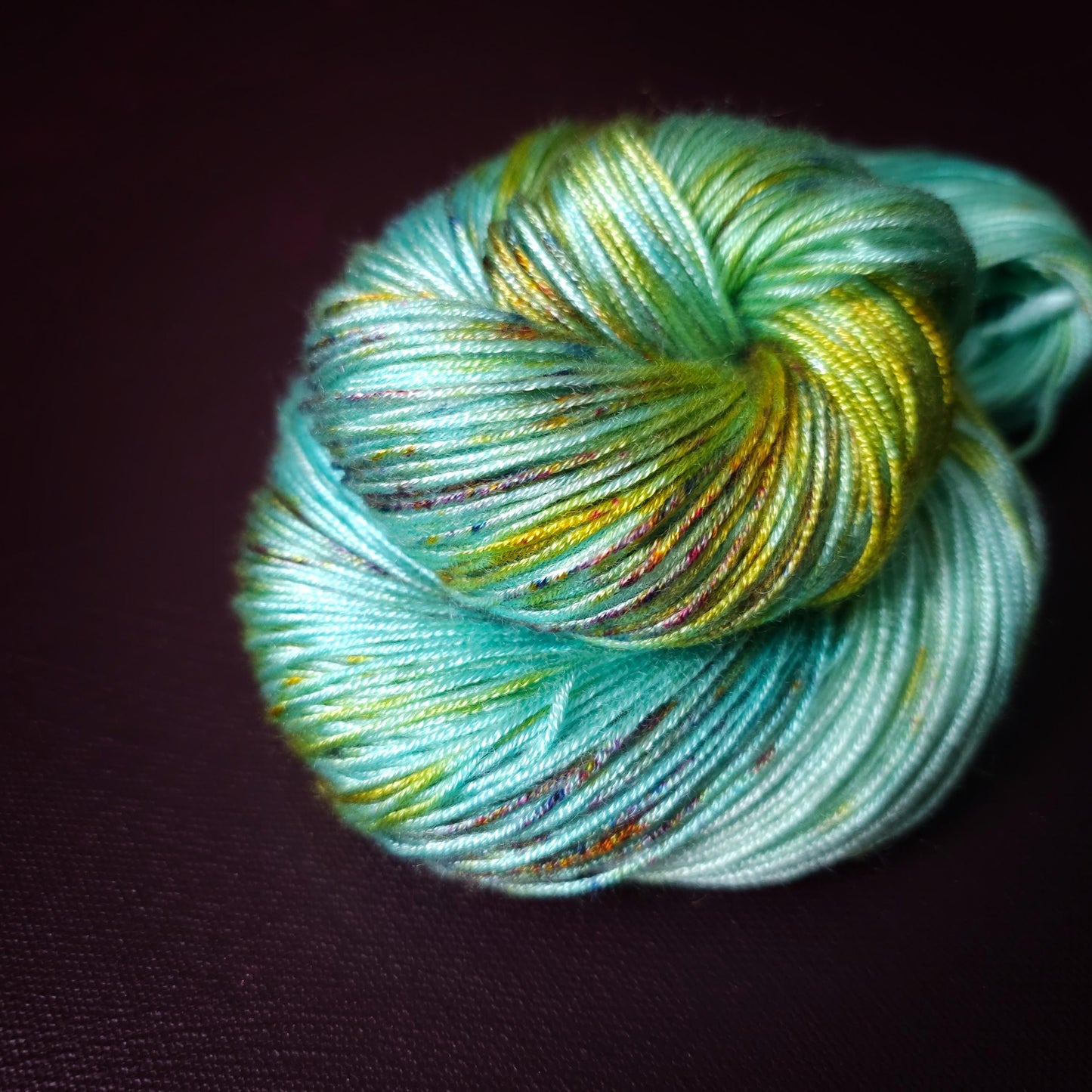 Mint Breeze Popsicle, Hand dyed vegan yarn, fingering / DK weight tencel, bamboo, mercerized cotton thread, hand painted knitting or crochet