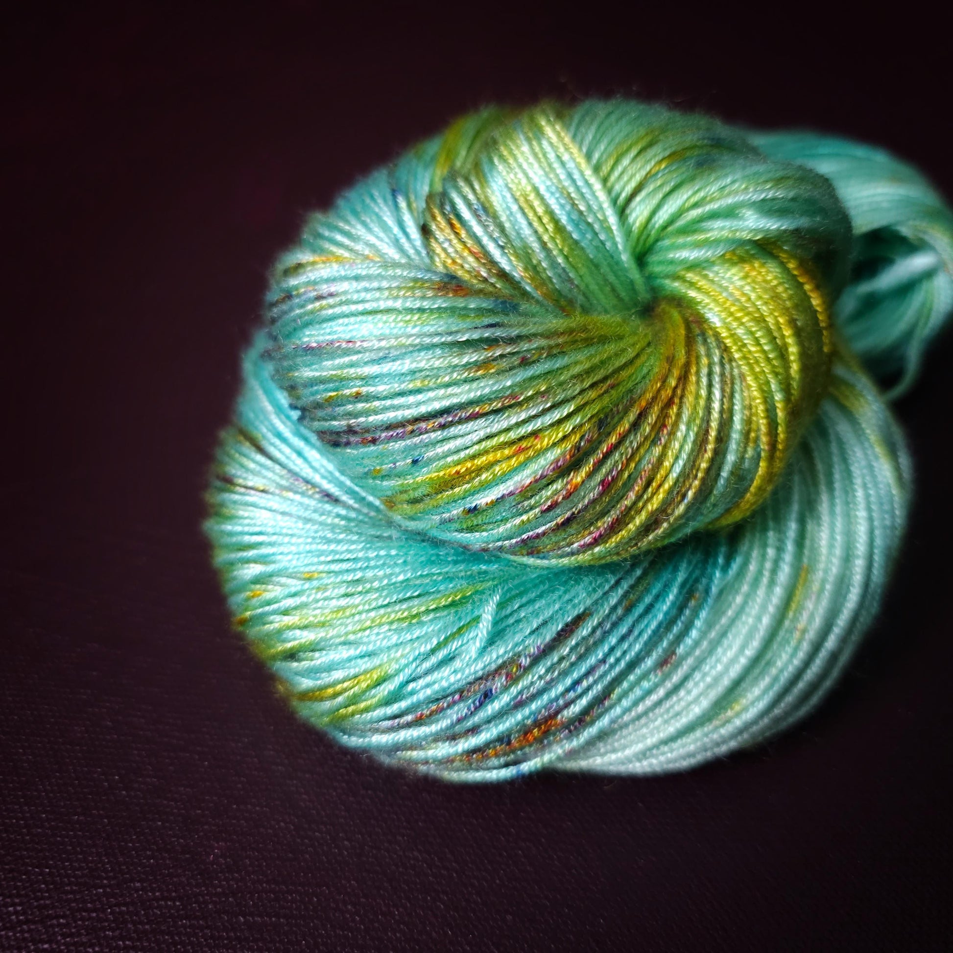 Mint Breeze Popsicle, Hand dyed vegan yarn, fingering / DK weight tencel, bamboo, mercerized cotton thread, hand painted knitting or crochet